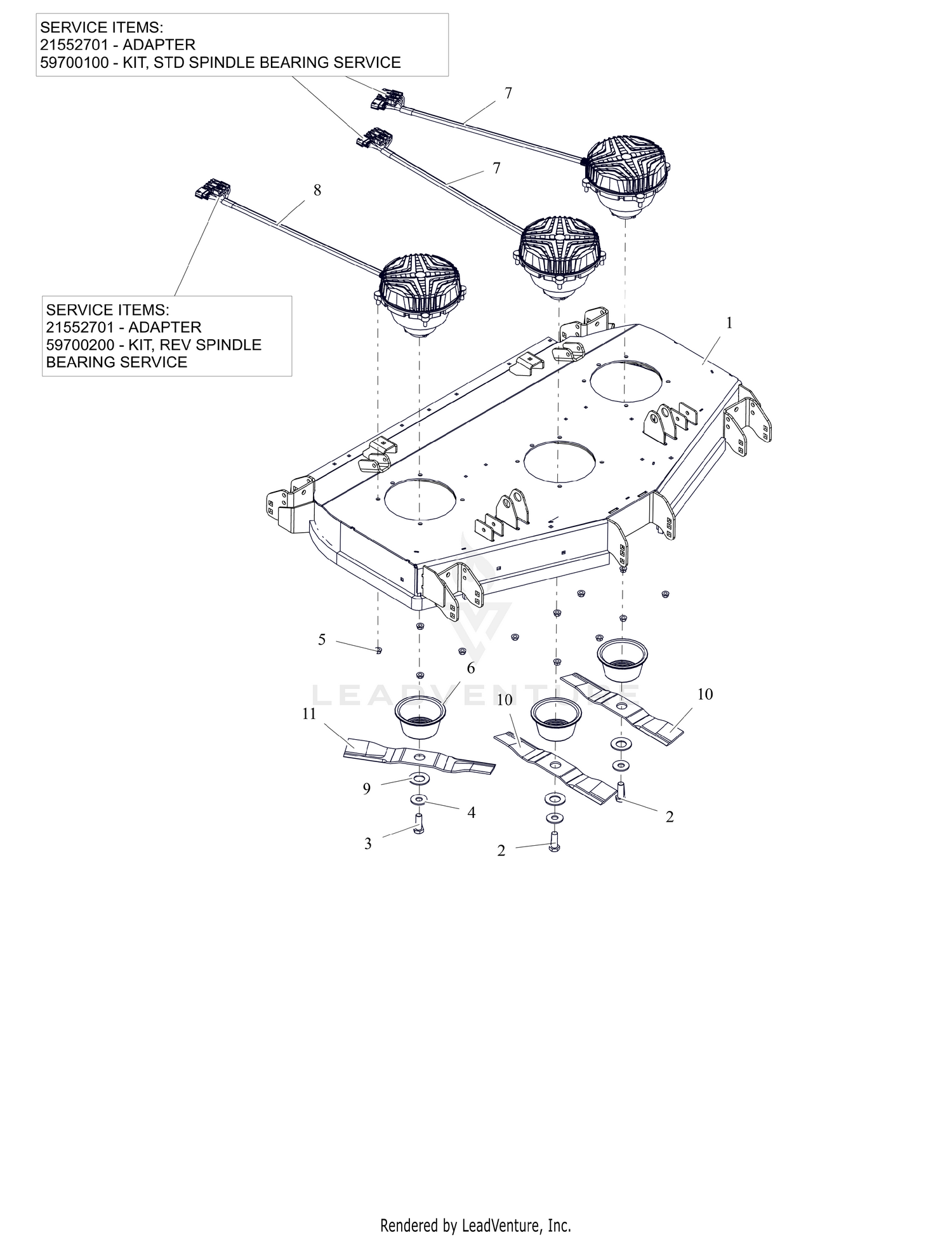 Deck, Blades and Spindle Motors - 48" - RD