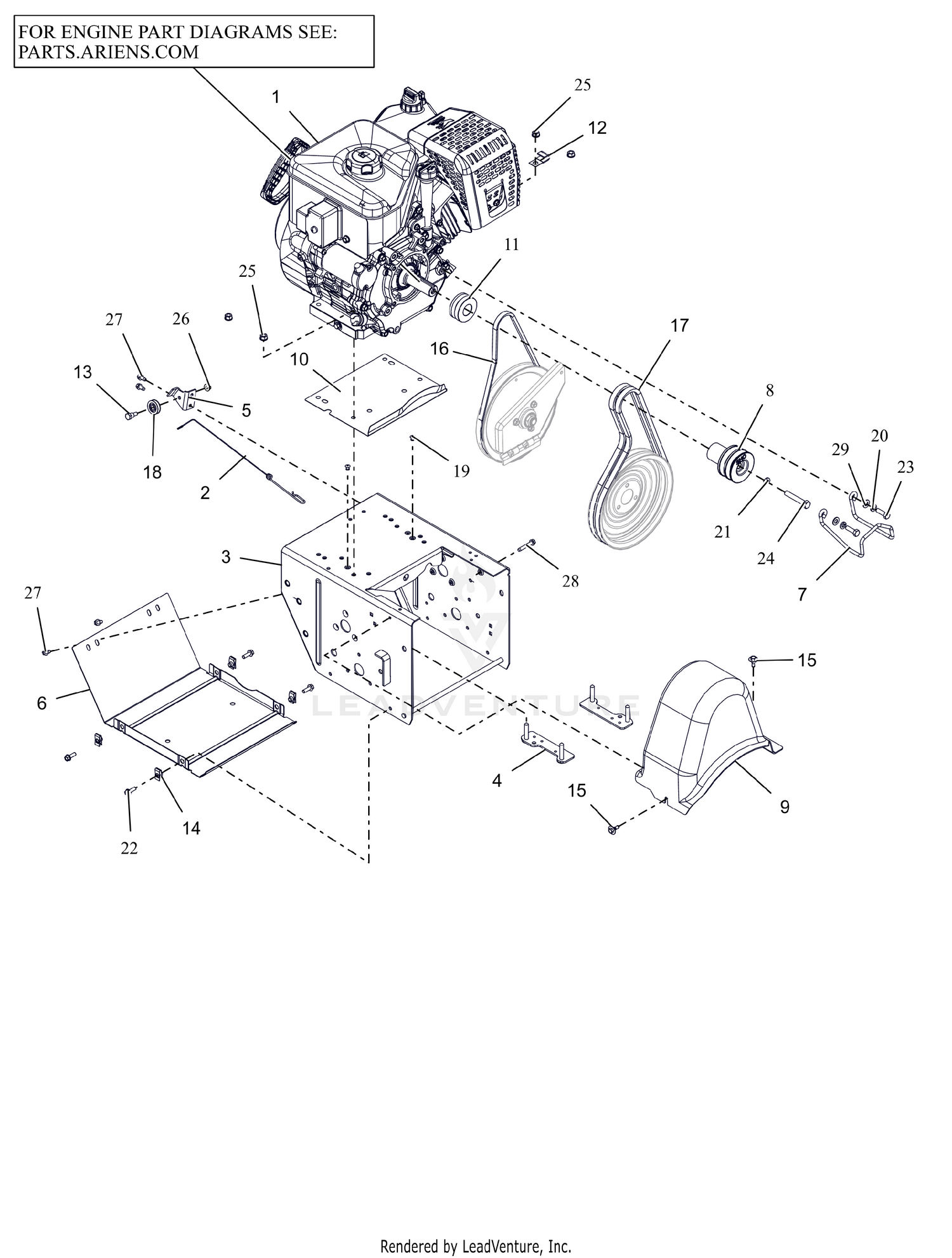 Engine (240V), Frame And Belt Drive