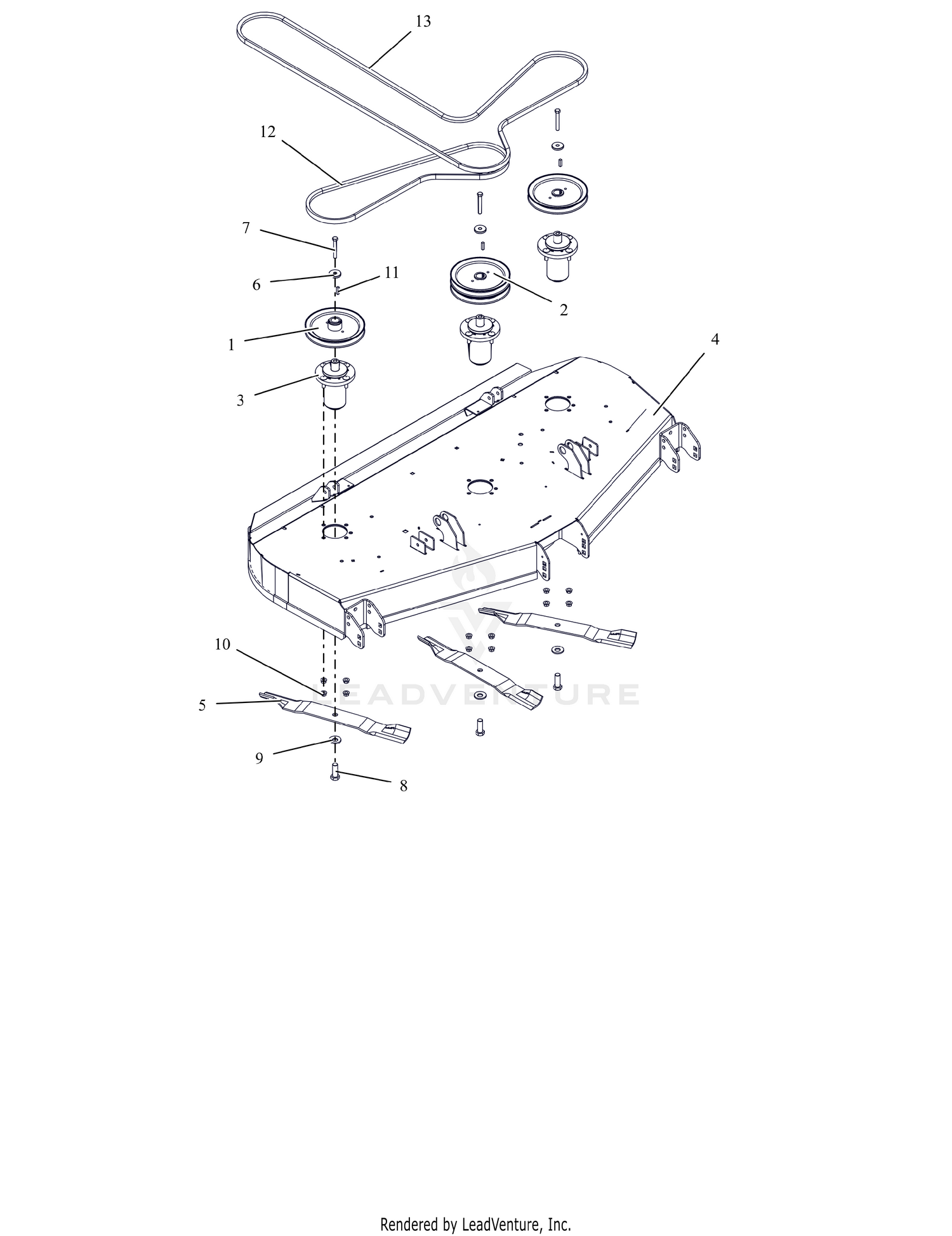 Deck, Belts, Blades, and Spindles - 60" - RD