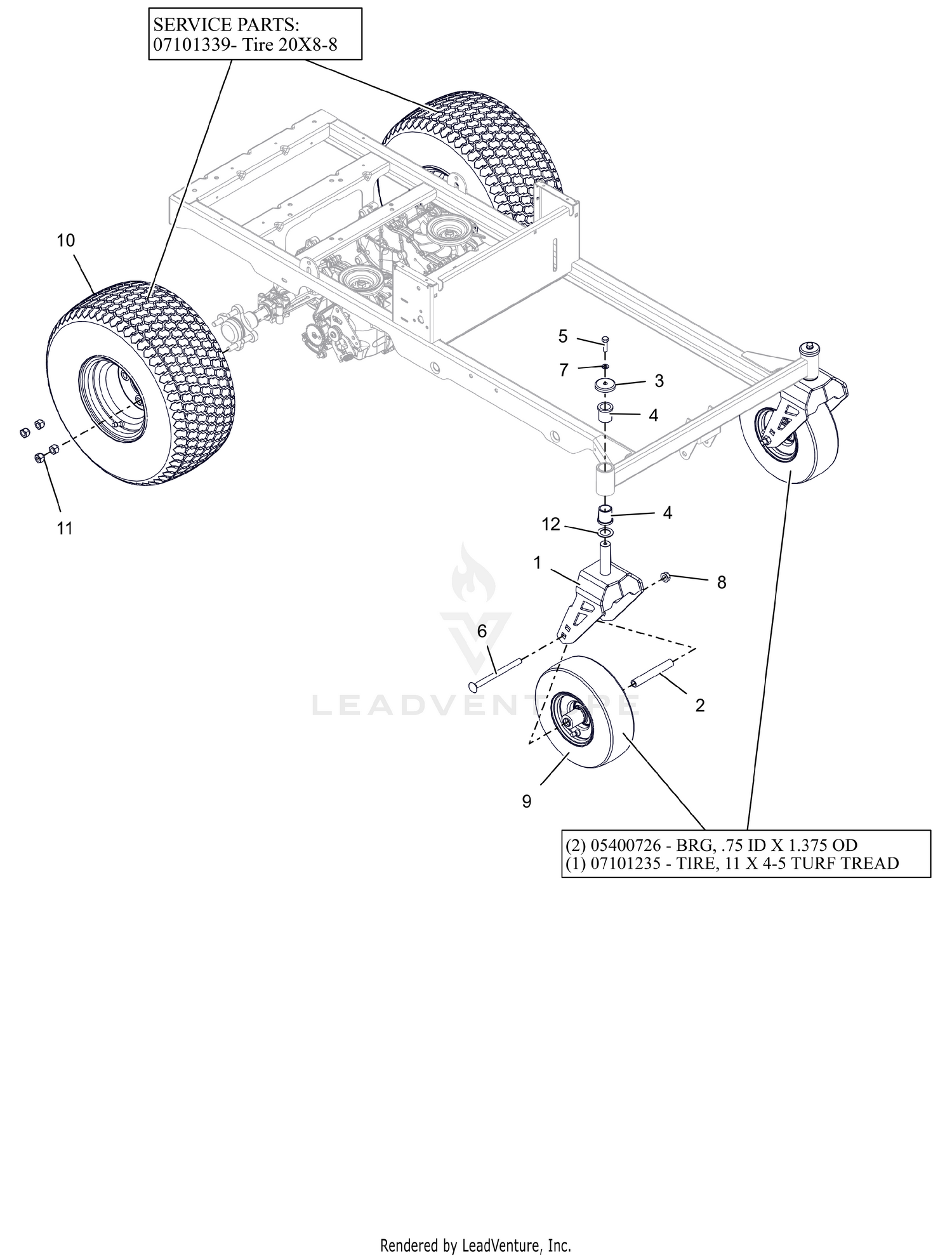 Front and Rear Wheels 42" & 52"