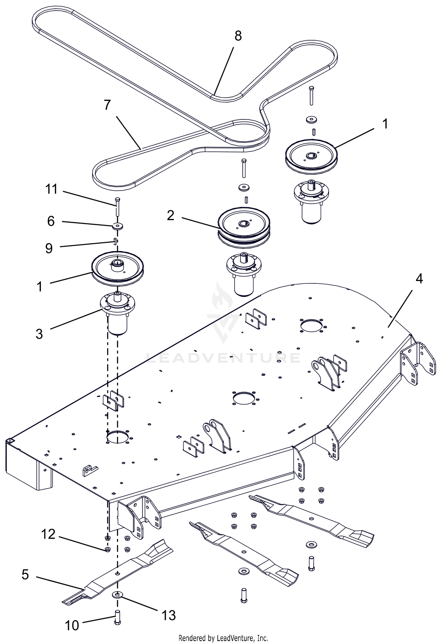 Deck, Belts, Blades And Spindles