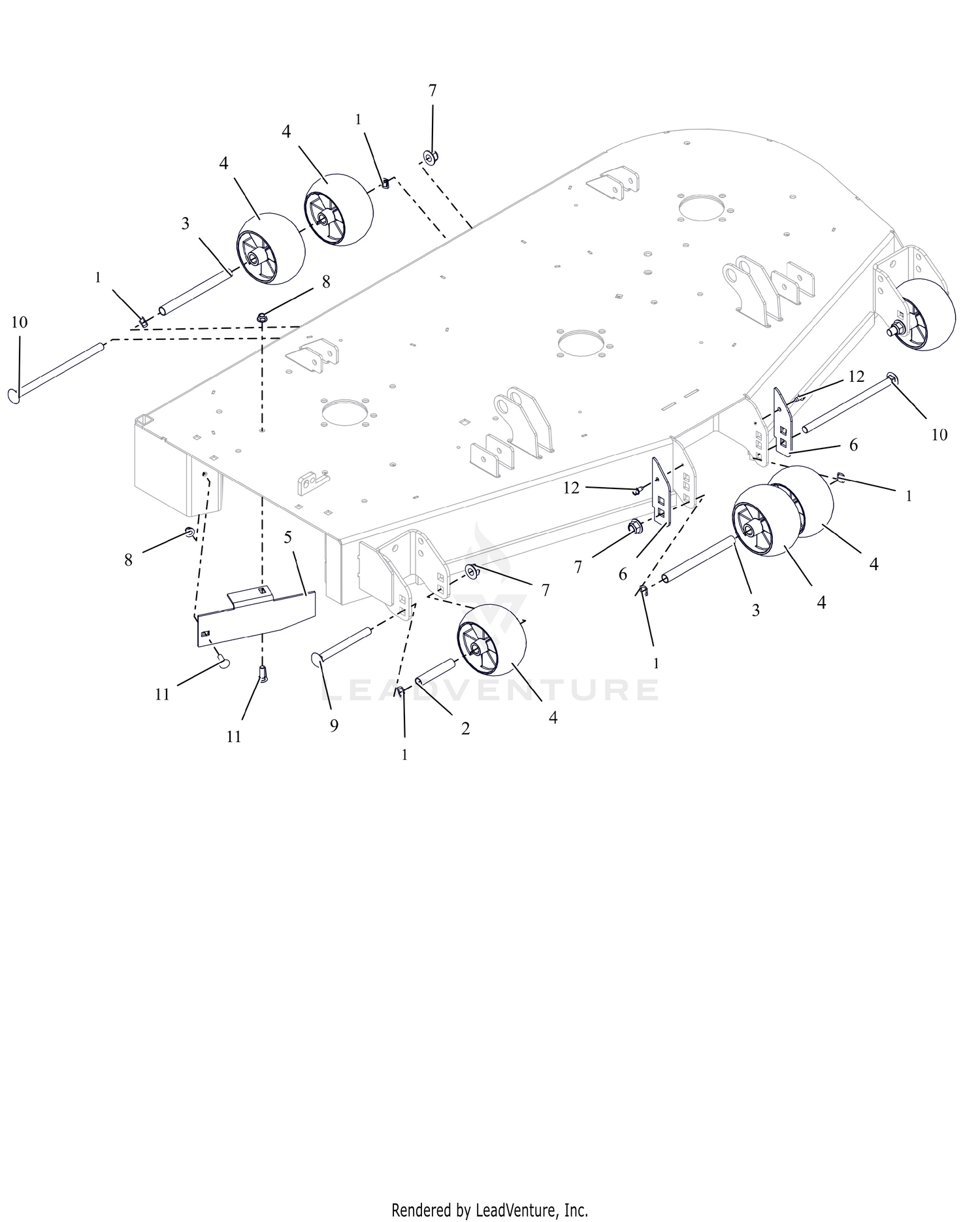 Anti-Scalp Wheels And Baffle - 52"