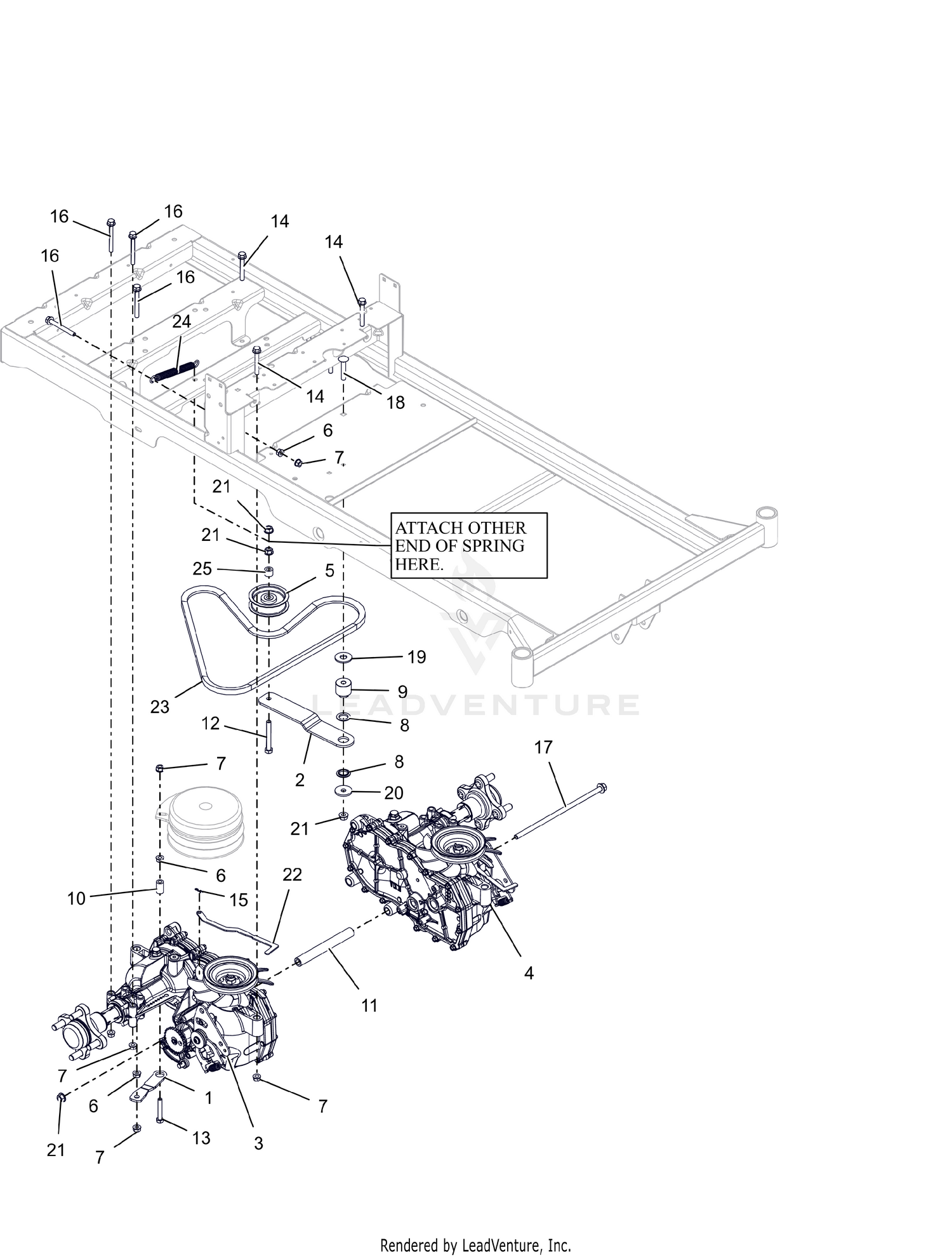 Transaxles and Idler Pulley - 42" and 52"