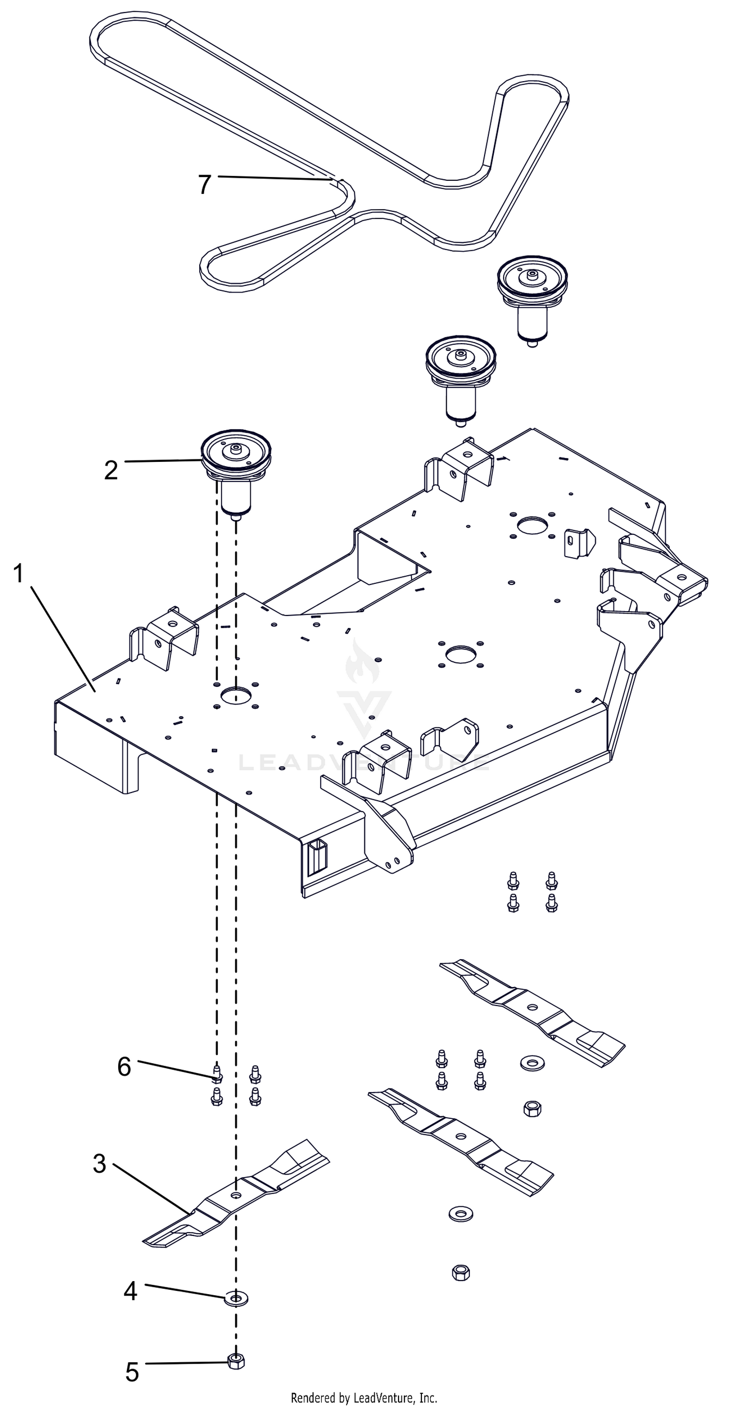 Deck, Belt, Blades And Spindles - 42"