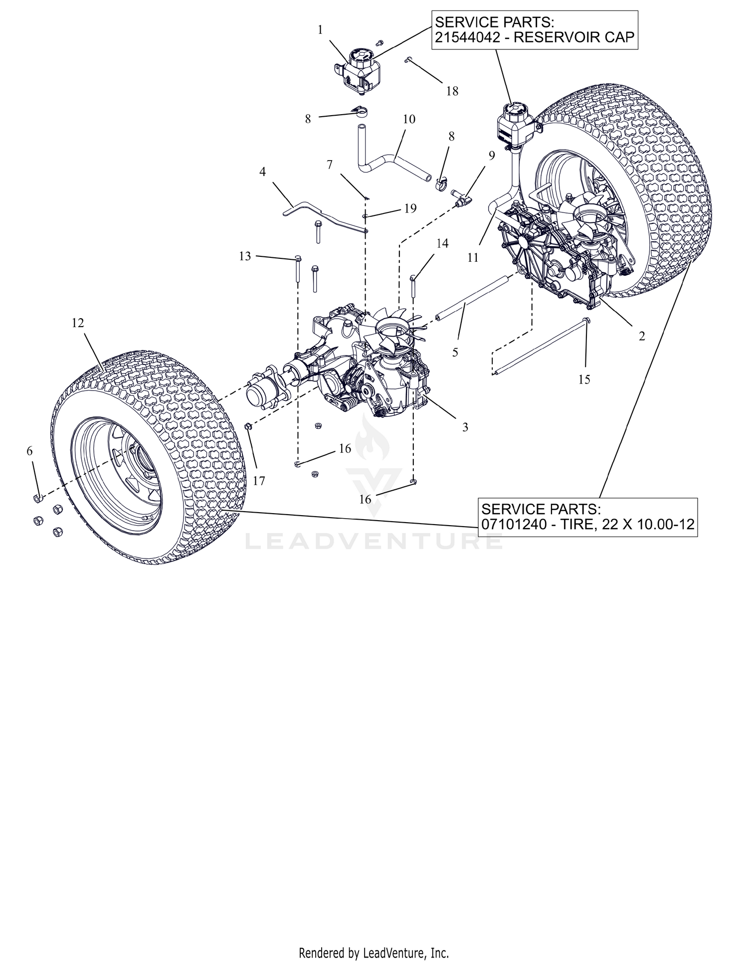 Rear Tires and Transaxles - 48"