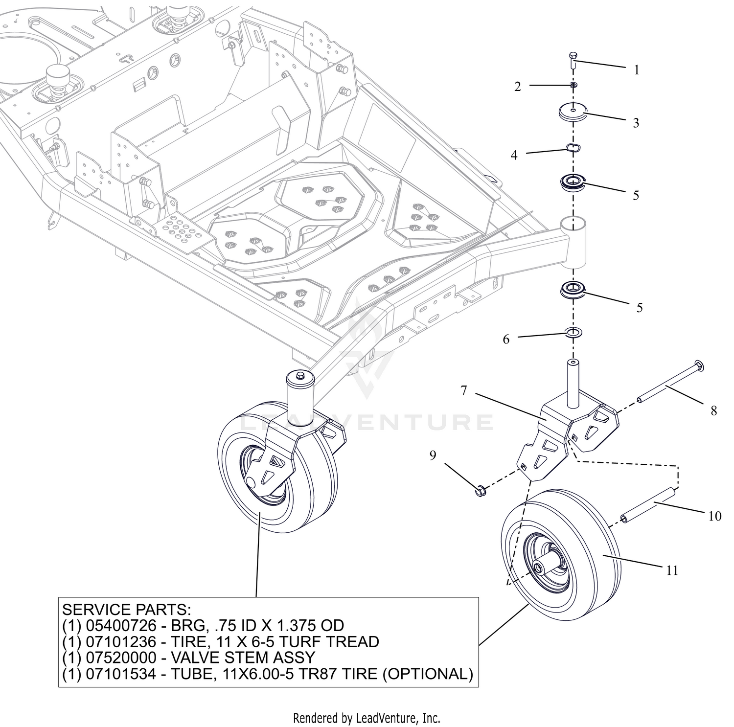 Front Wheel and Caster Forks