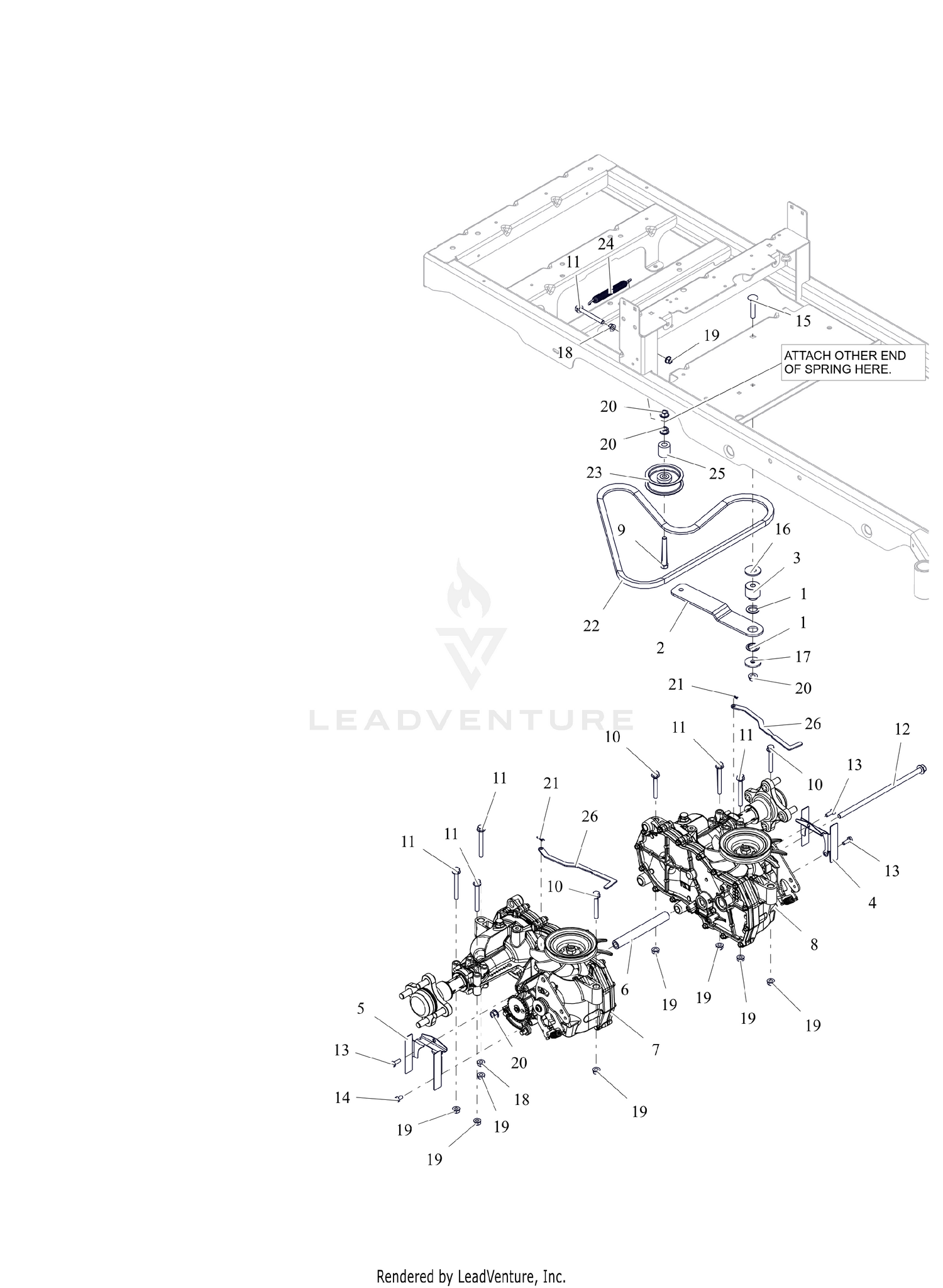 Transaxles and Idler Pulley 42"