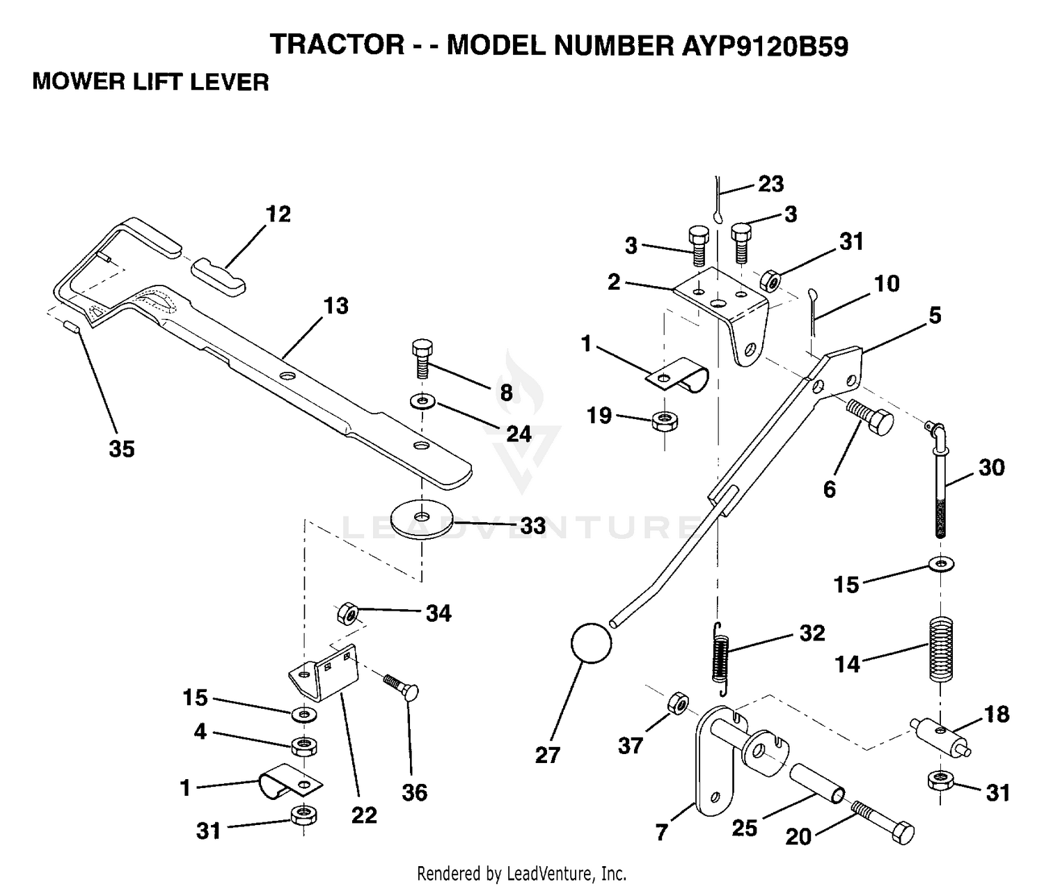 MOWER LIFT LEVER