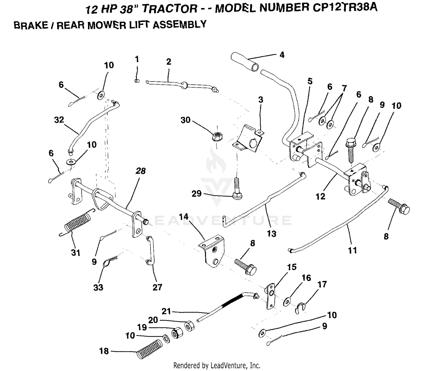 BRAKE/REAR MOWER LIFT