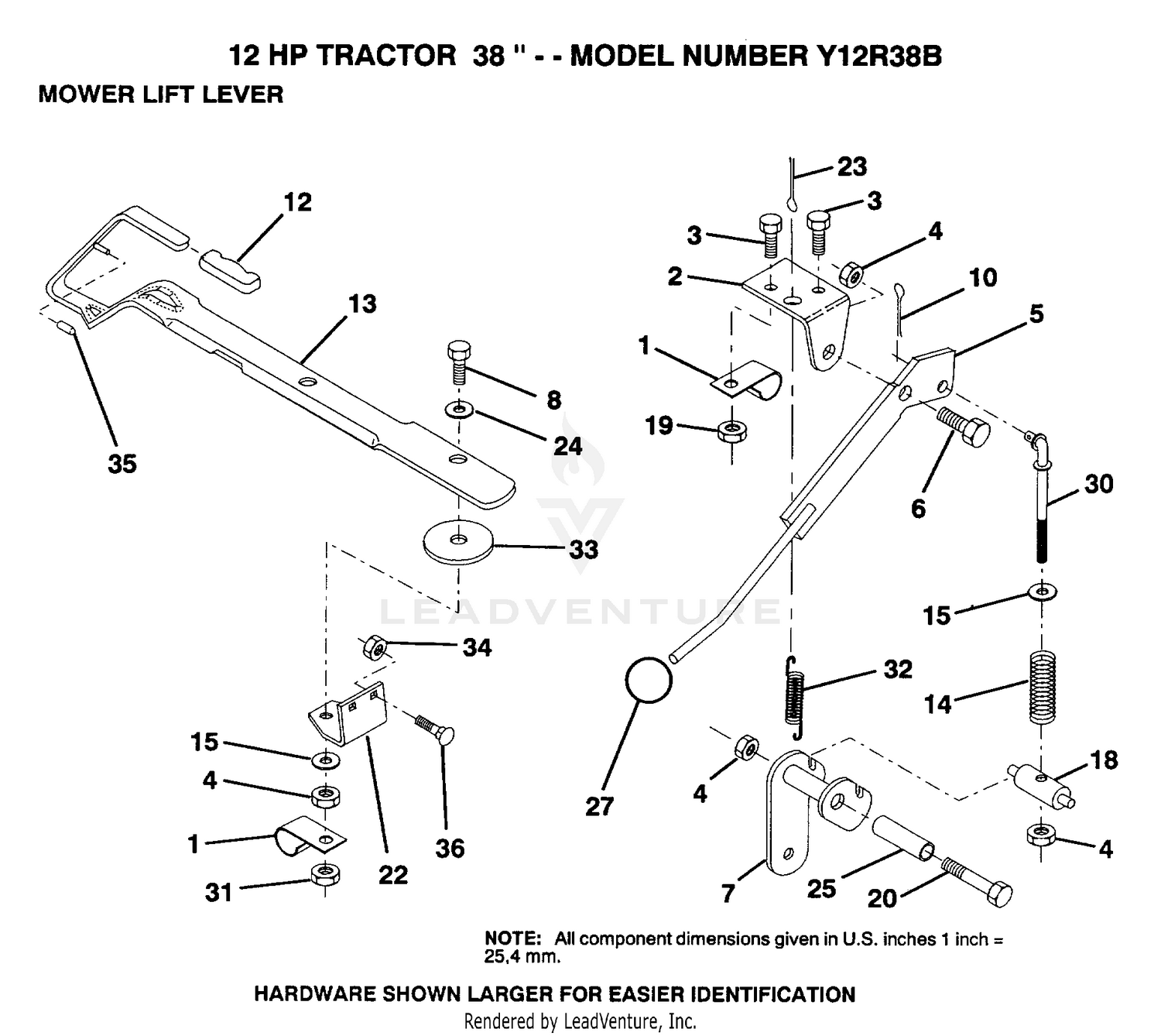 MOWER LIFT LEVER