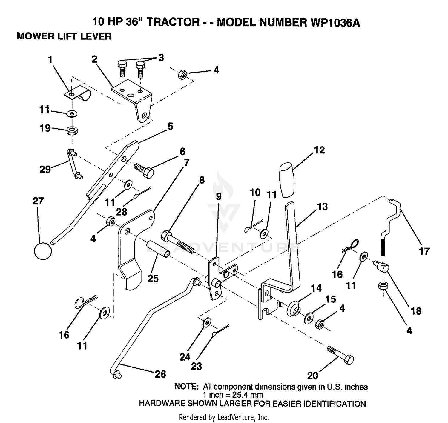 MOWER LIFT LEVER
