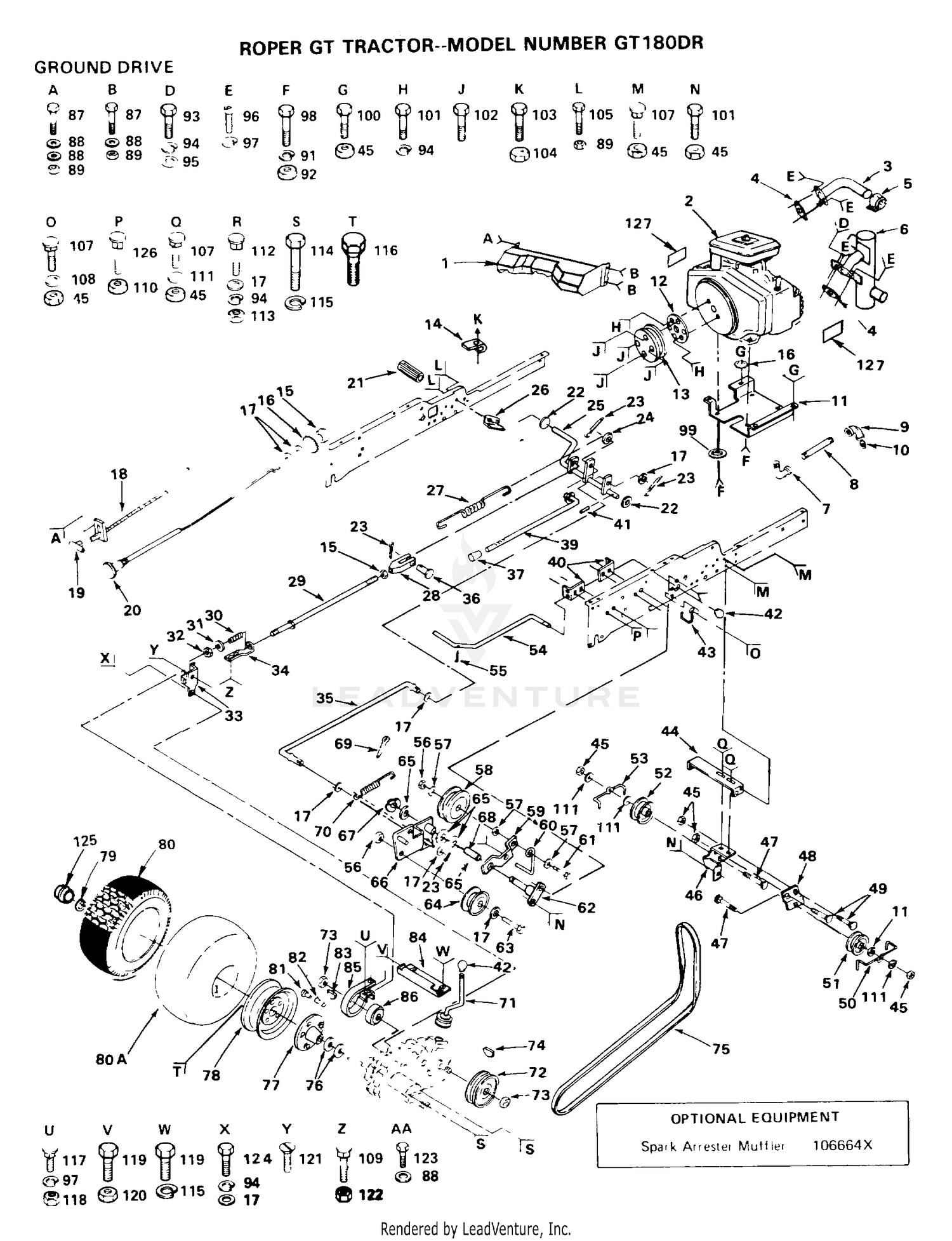 GROUND DRIVE, BELT, REAR WHEELS