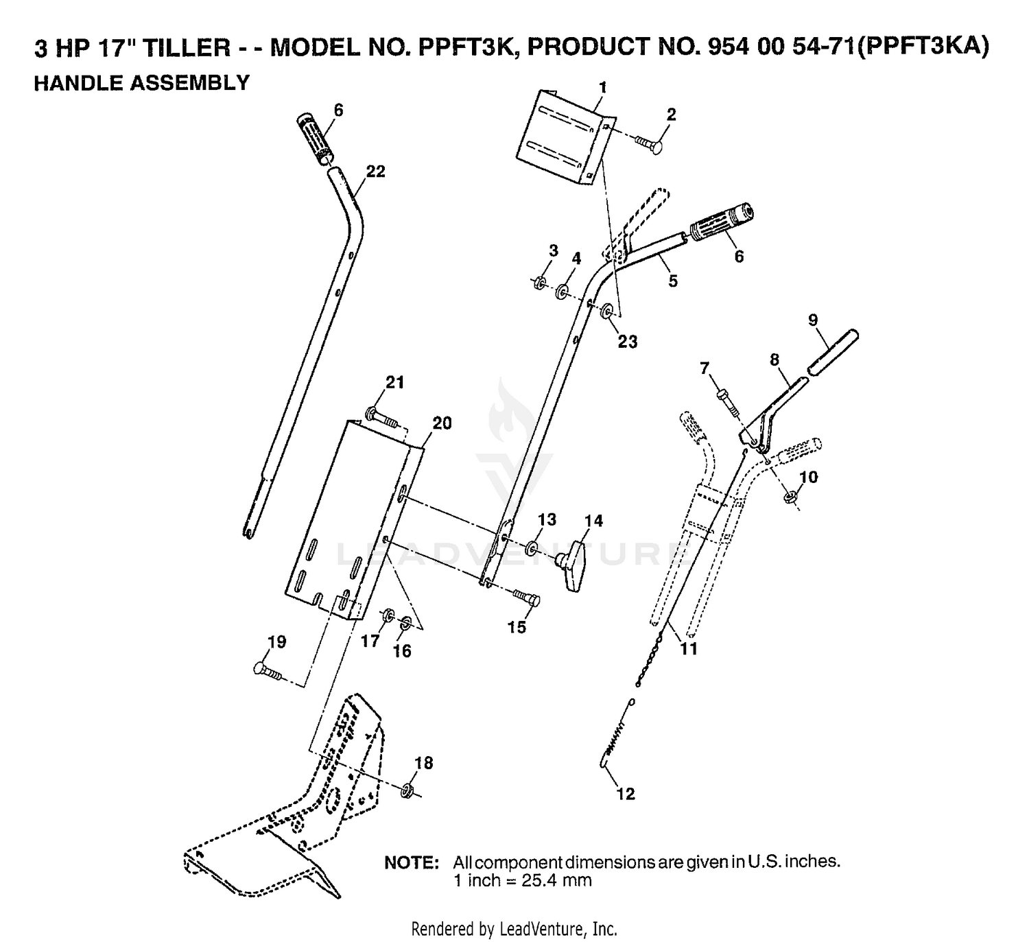 3 HP 17"/HANDLE ASSY