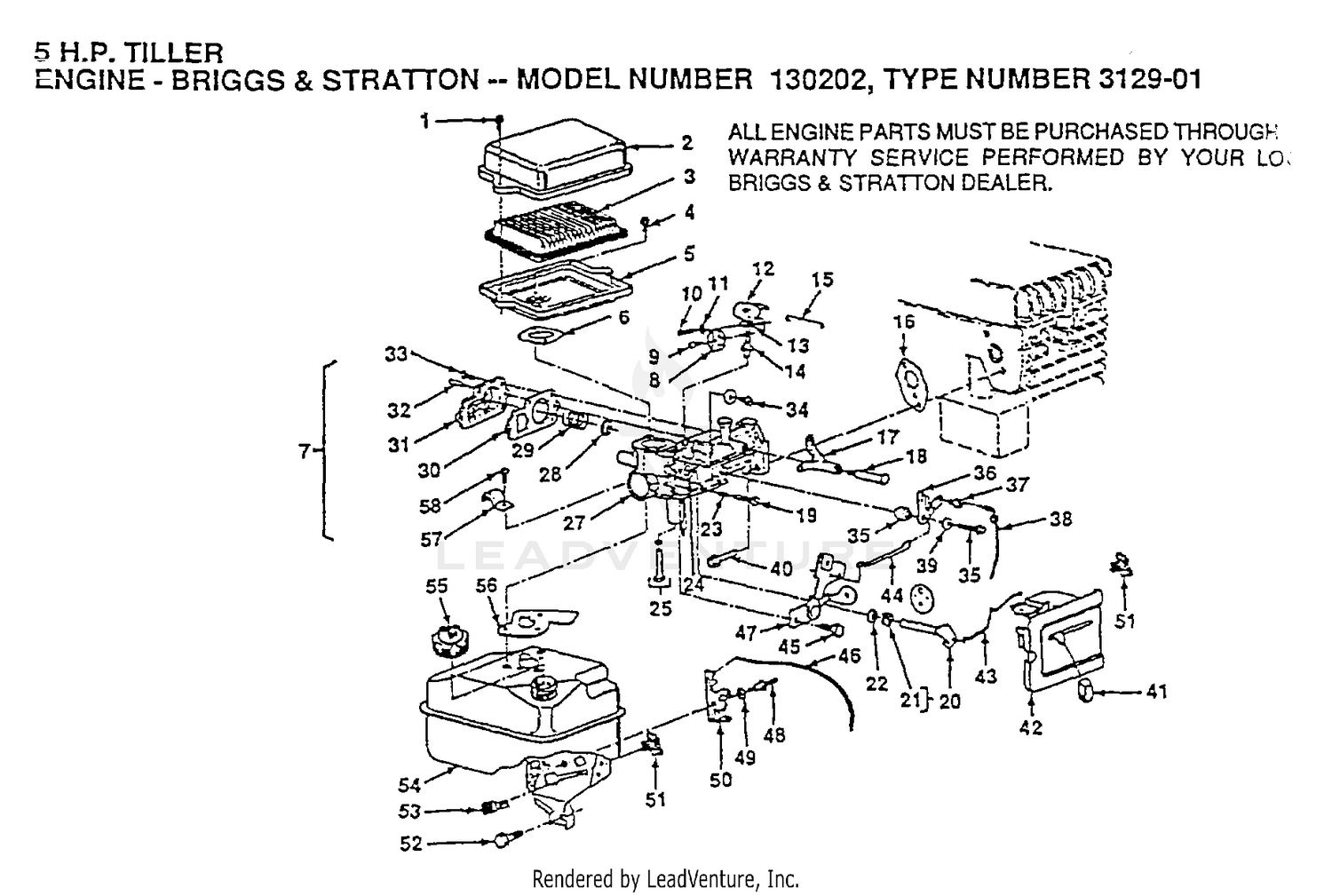 ENGINE, REAR VIEW
