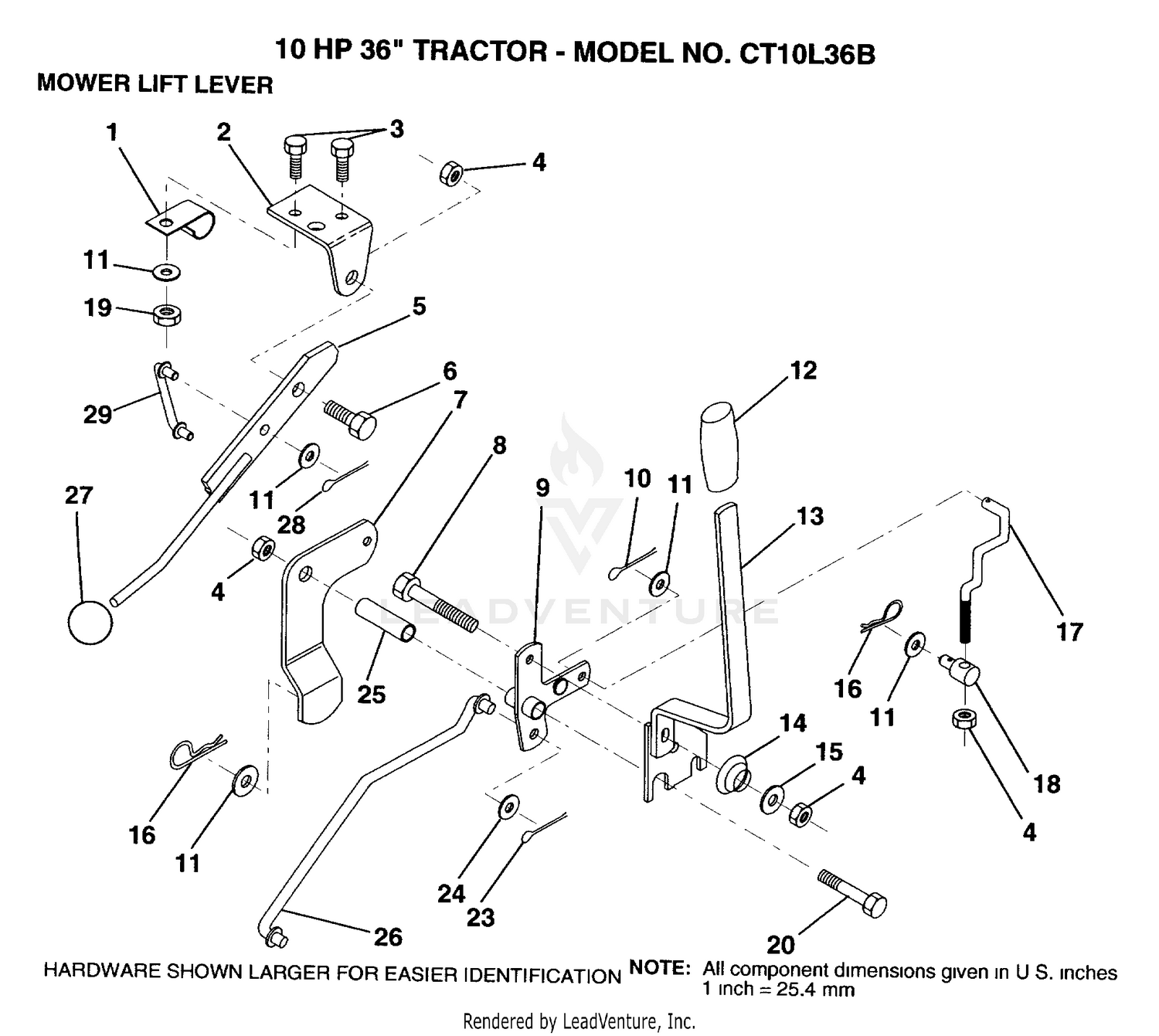 MOWER LIFT LEVER