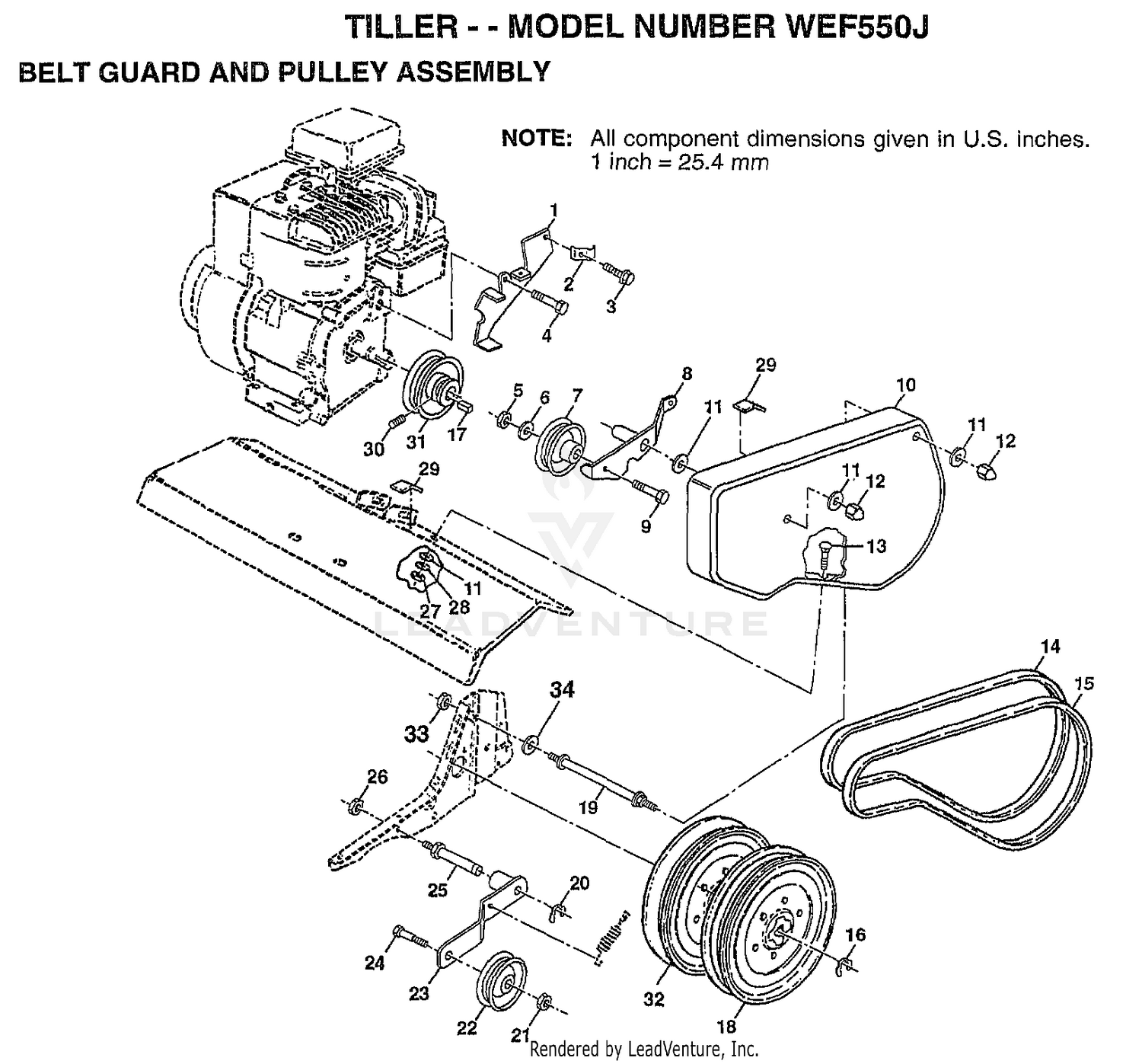 BELT GUARD AND PULEY ASSEMBLY