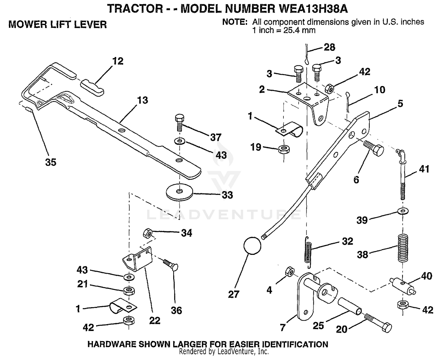 MOWER LIFT LEVER