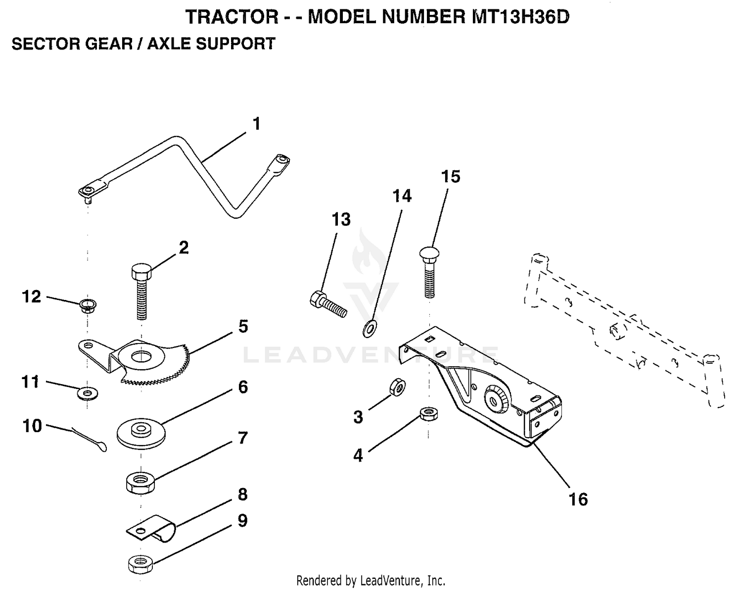 SECTOR GEAR/AXLE SUPPORT
