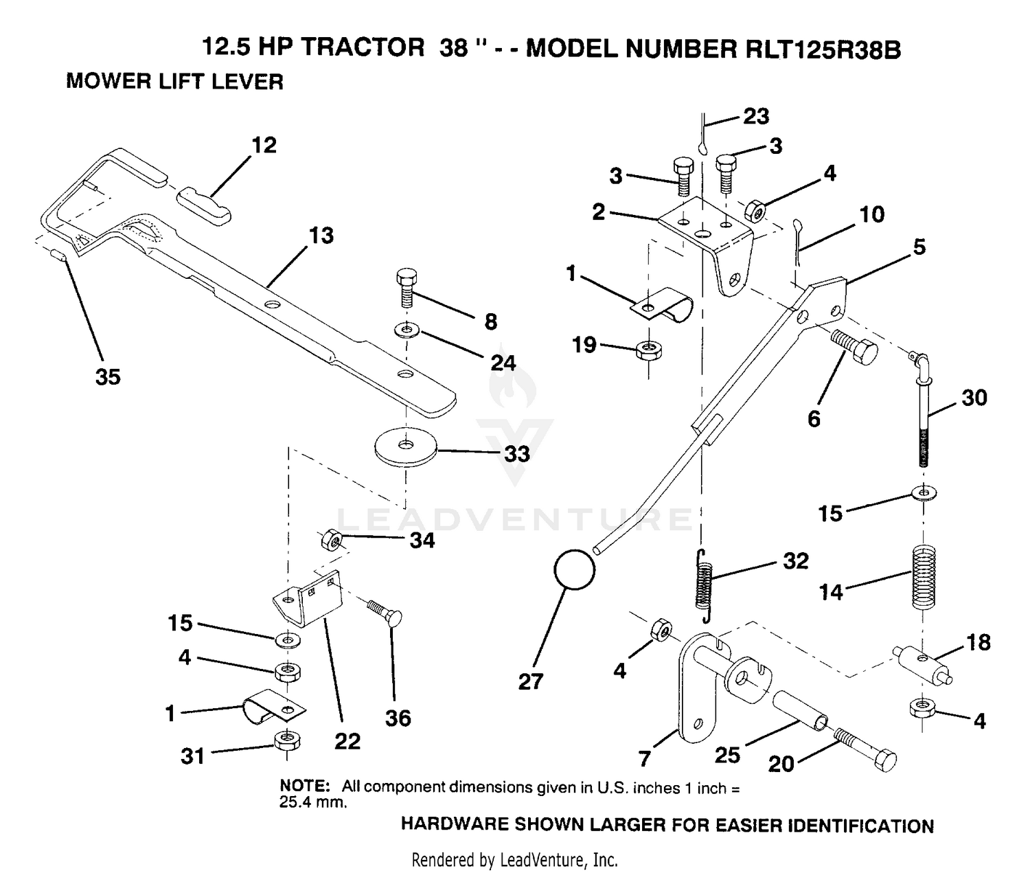 MOWER LIFT LEVER