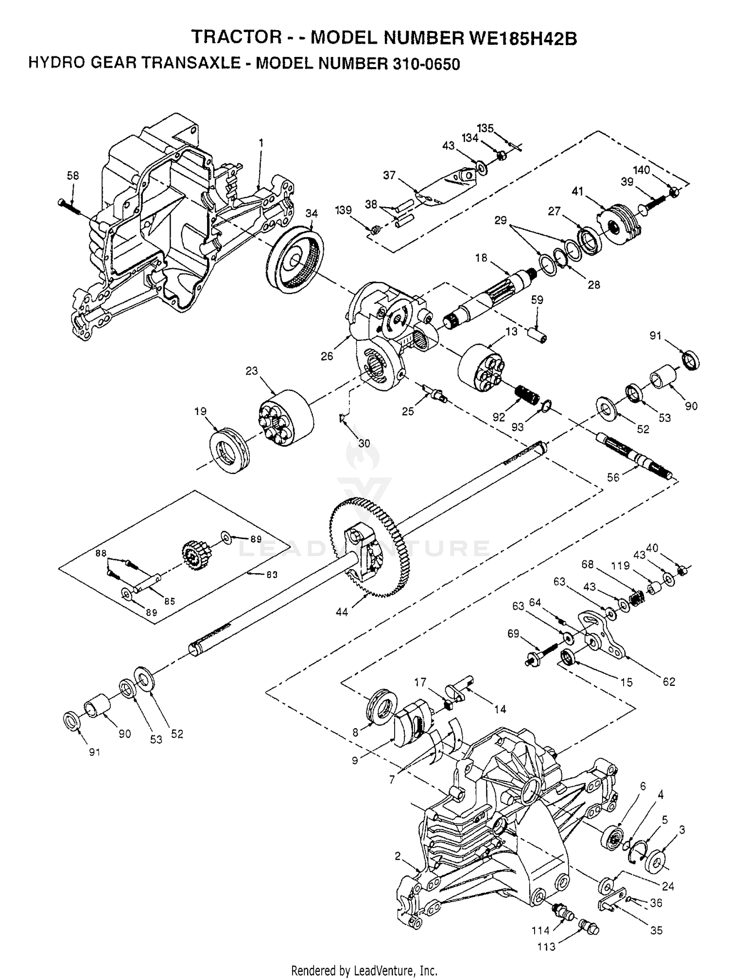 HYDRO GEAR TRANSAXLE-MODEL NUMBER 310-0650
