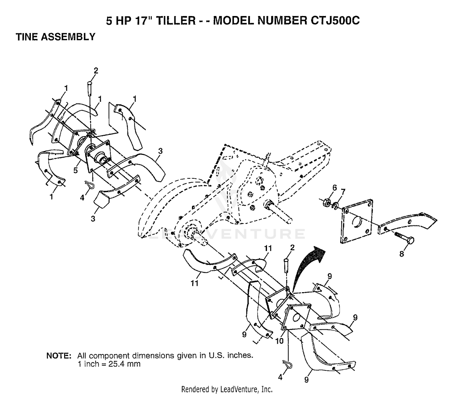5HP 17" TILLER-TINE
