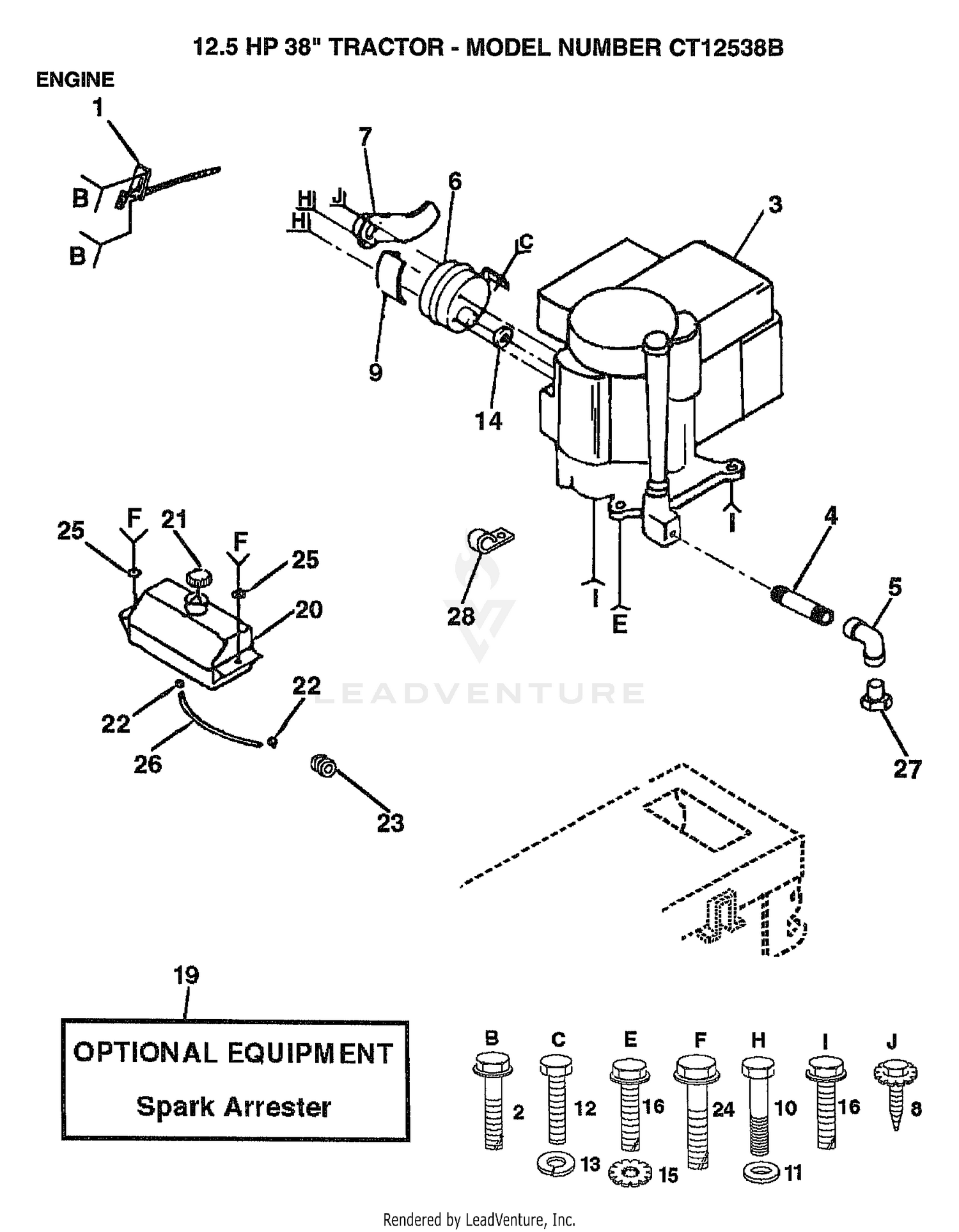 12.5HP 38" TRACTOR-ENGINE