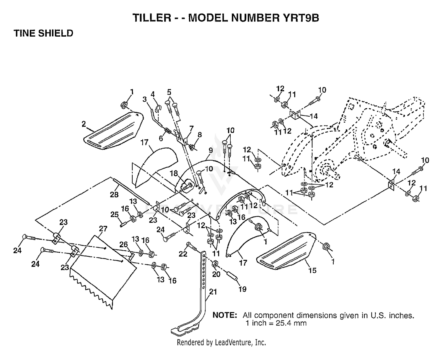 TILLER TINE SHIELD