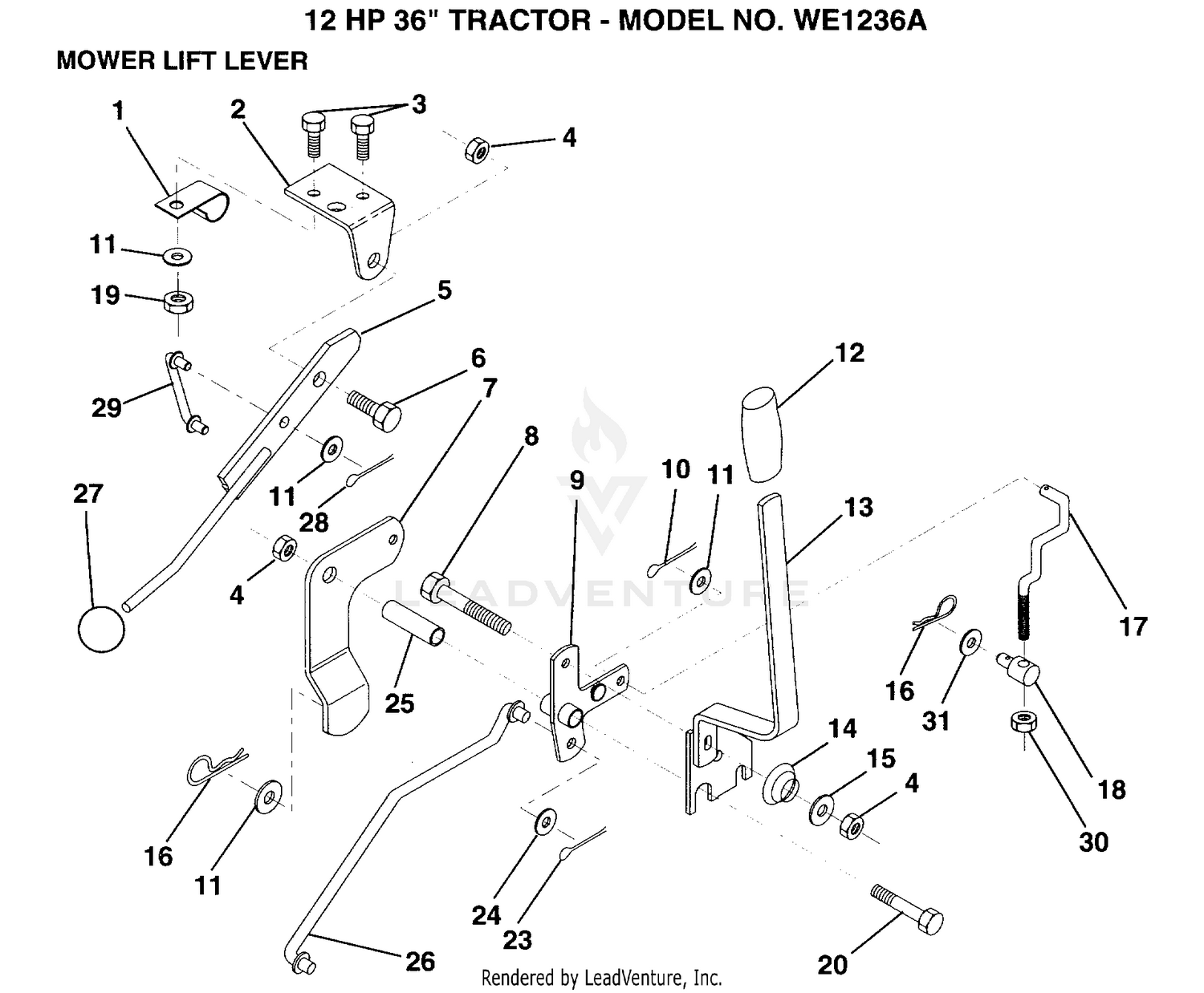 MOWER LIFT LEVER