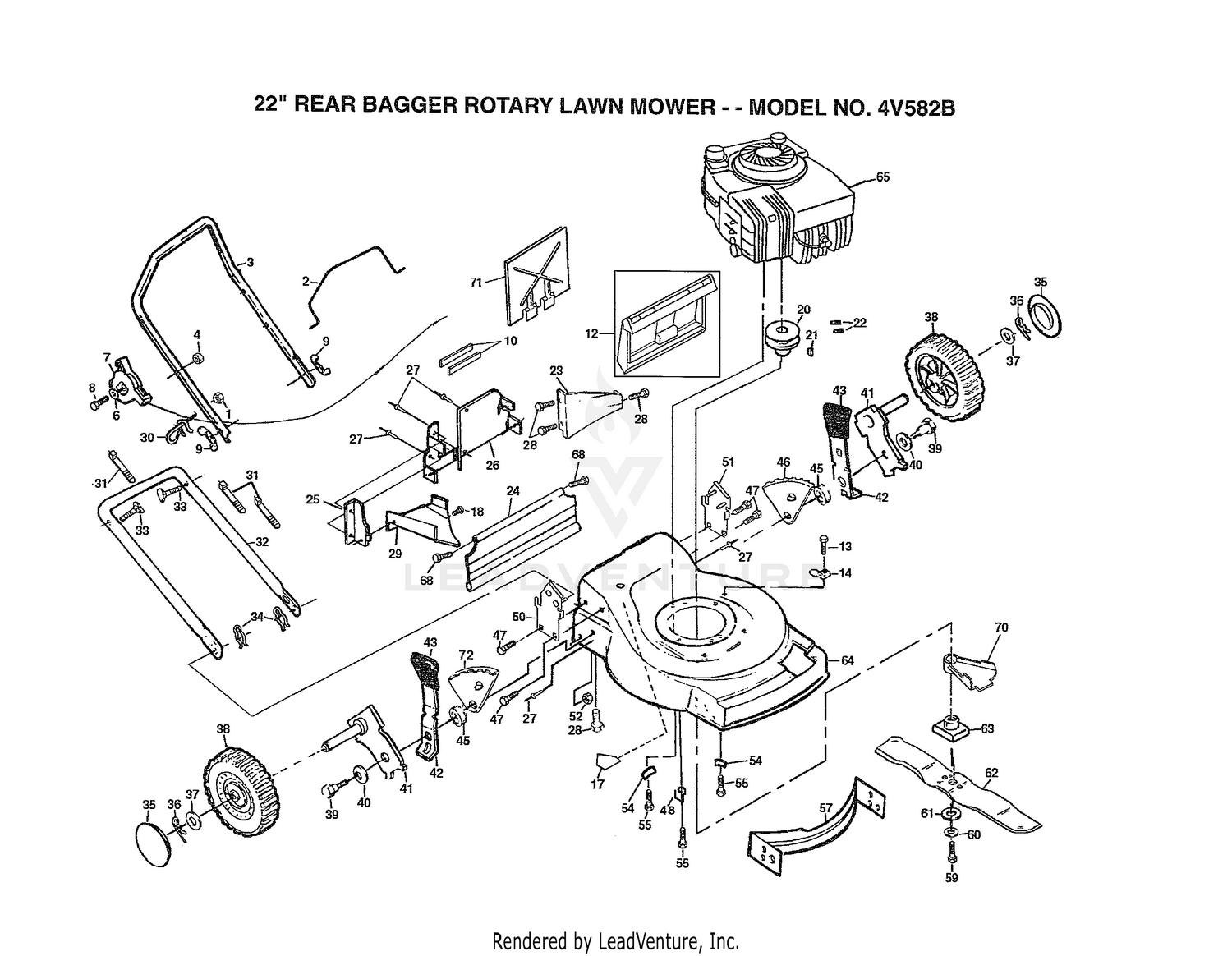 22" REAR BAGGER ROTARY LAWN MOWER
