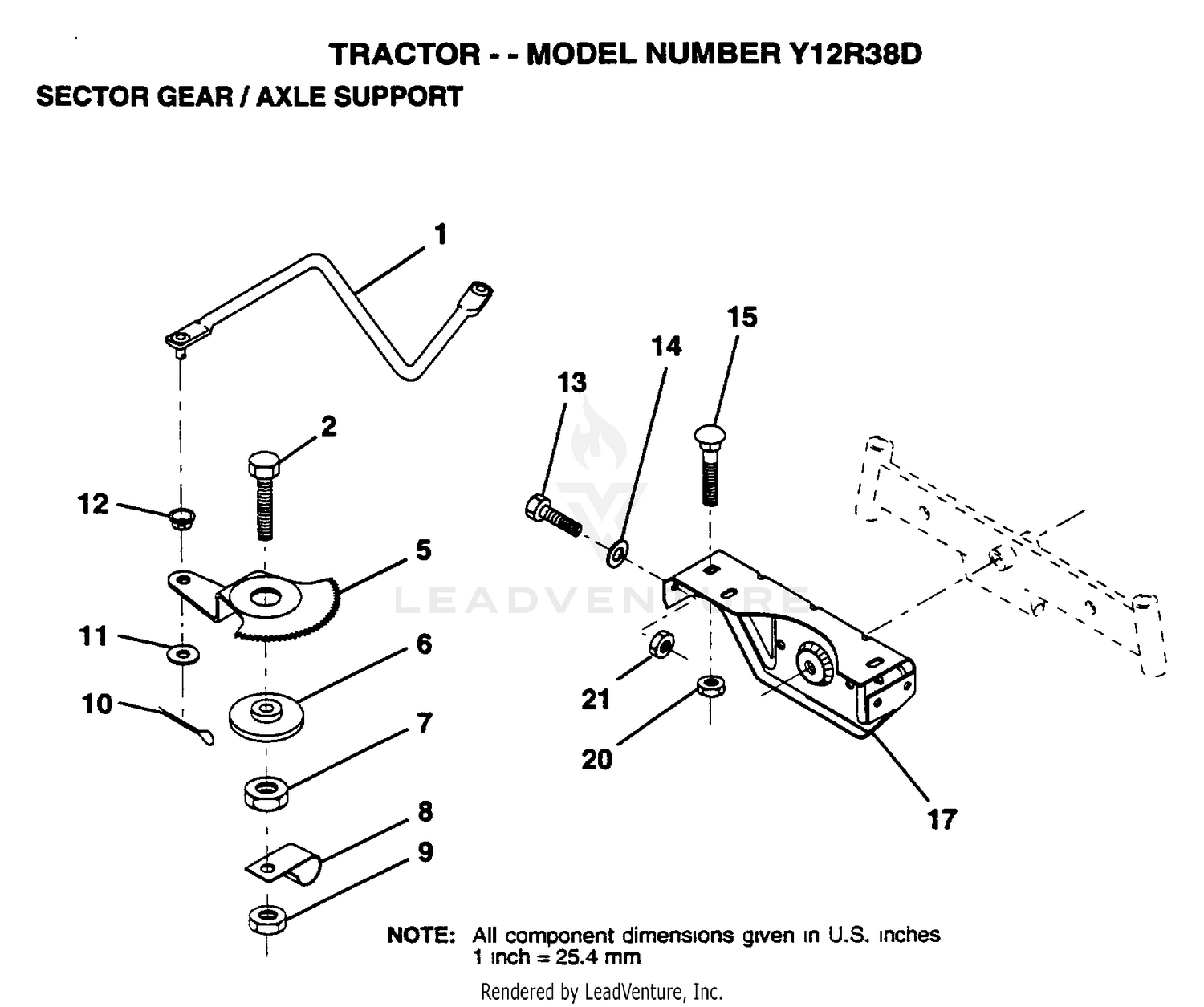 SECTOR GEAR/AXLE SUPPORT