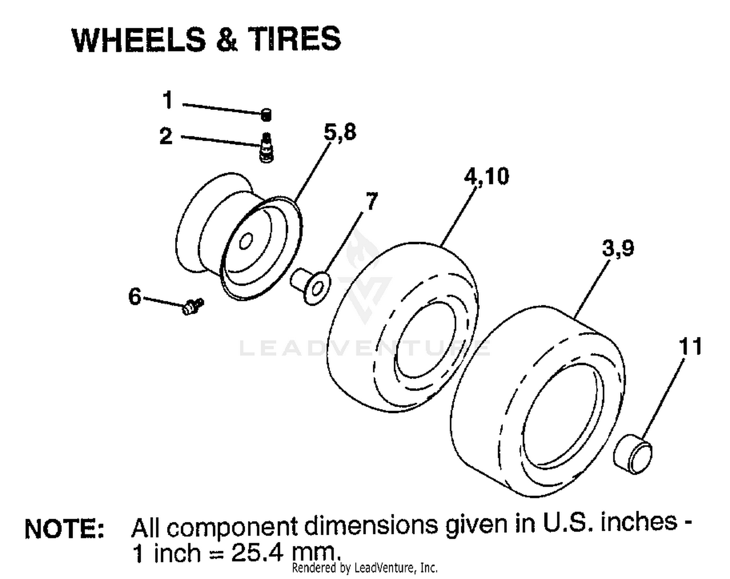 18  HP 42" WHEELS & TIRES
