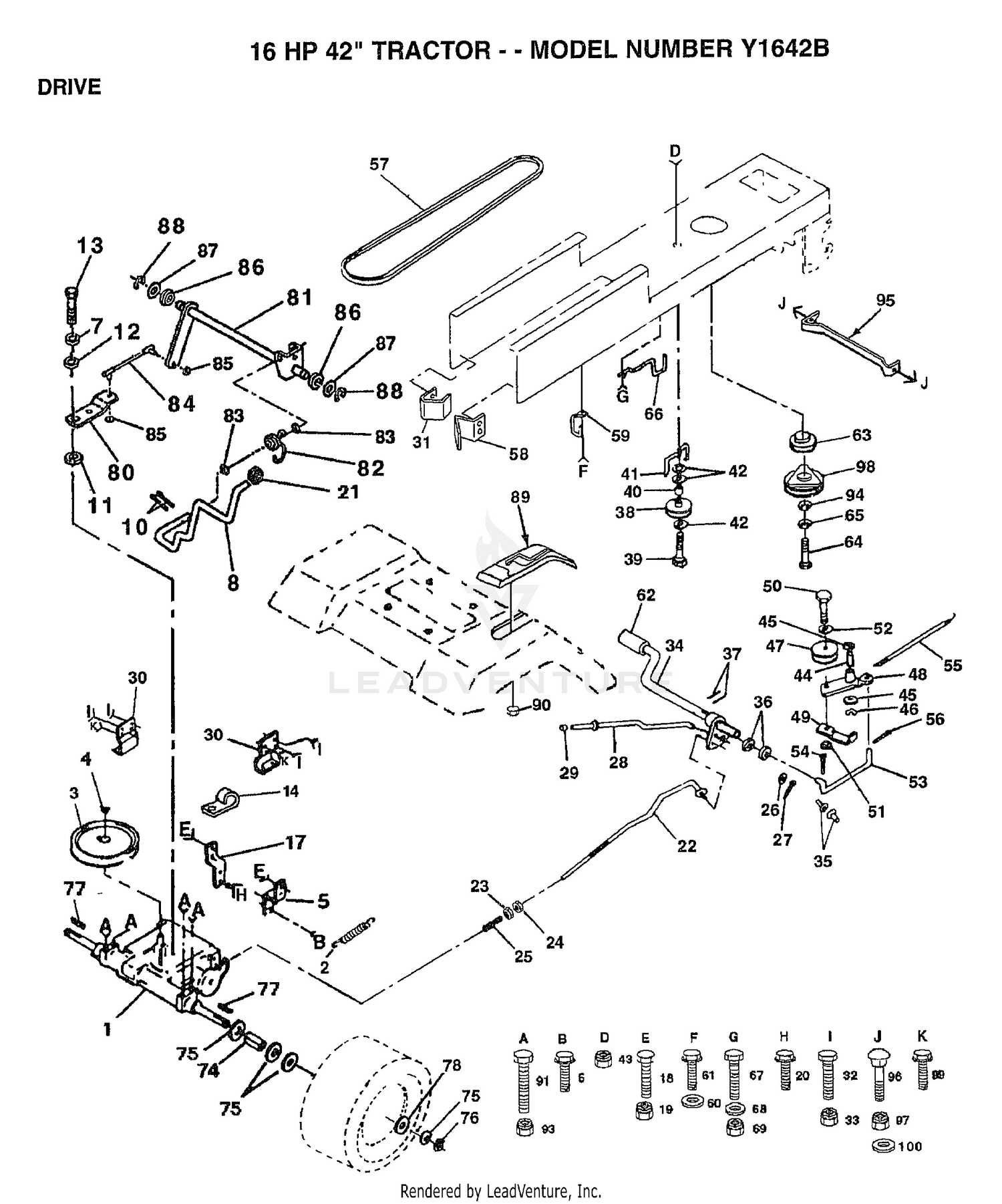16HP 42" TRACTOR DRIVE