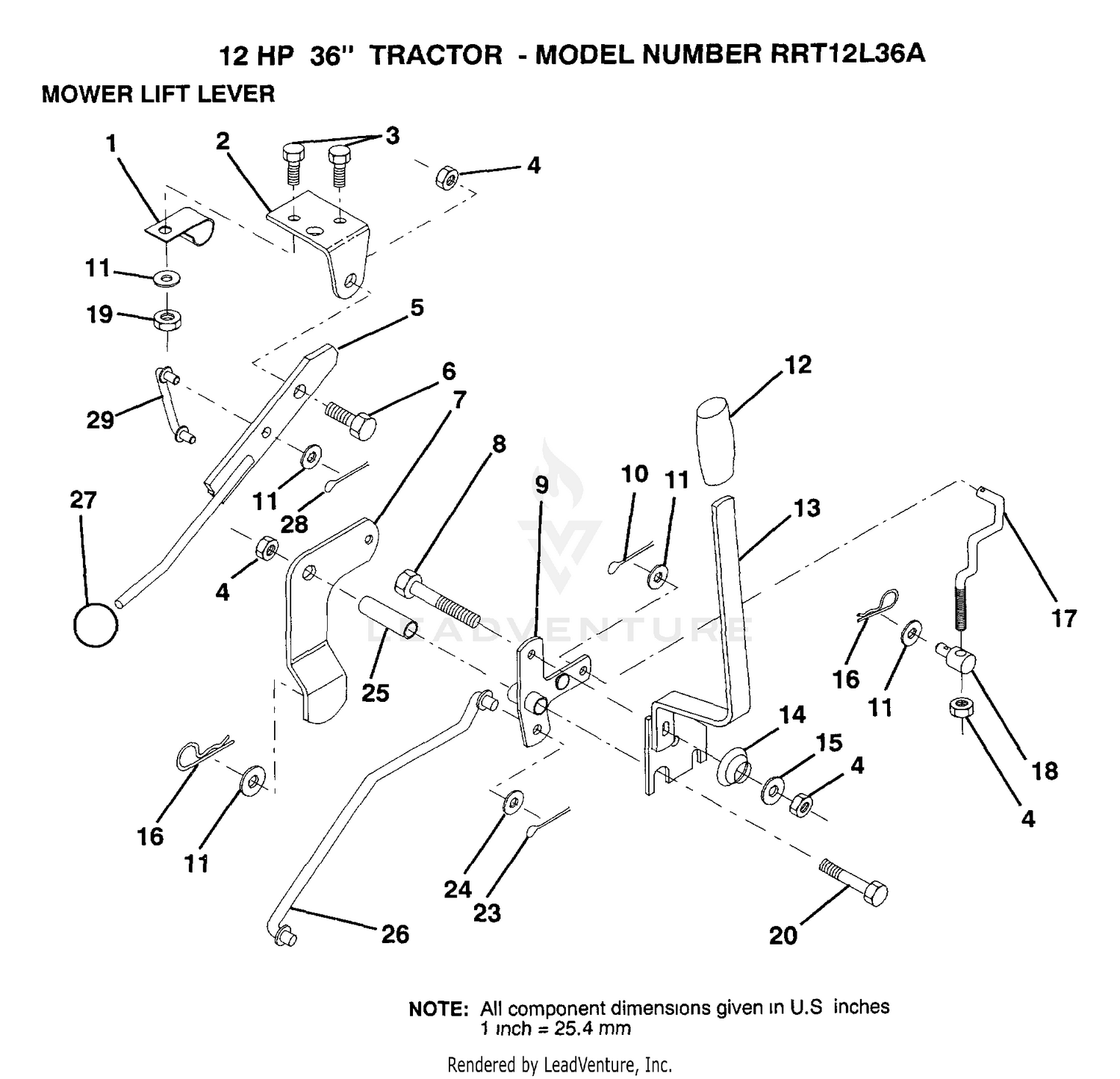 MOWER LIFT LEVER