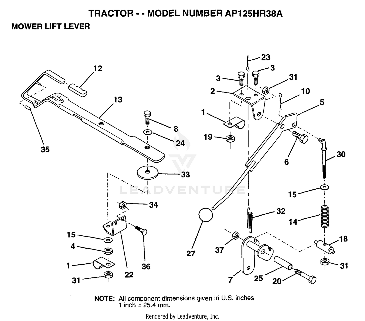 MOWER LIFT LEVER