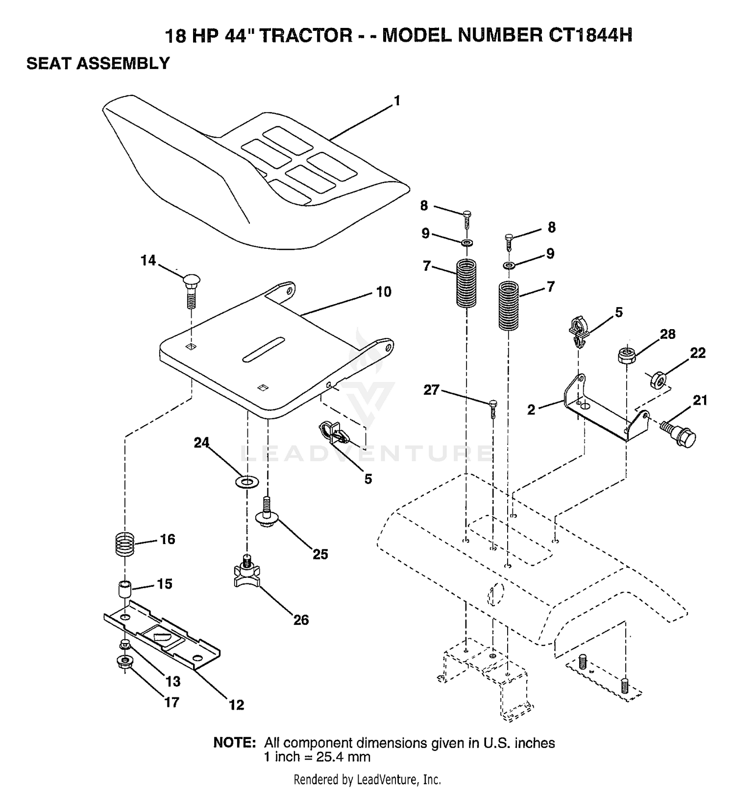 SEAT/18 HP 44"