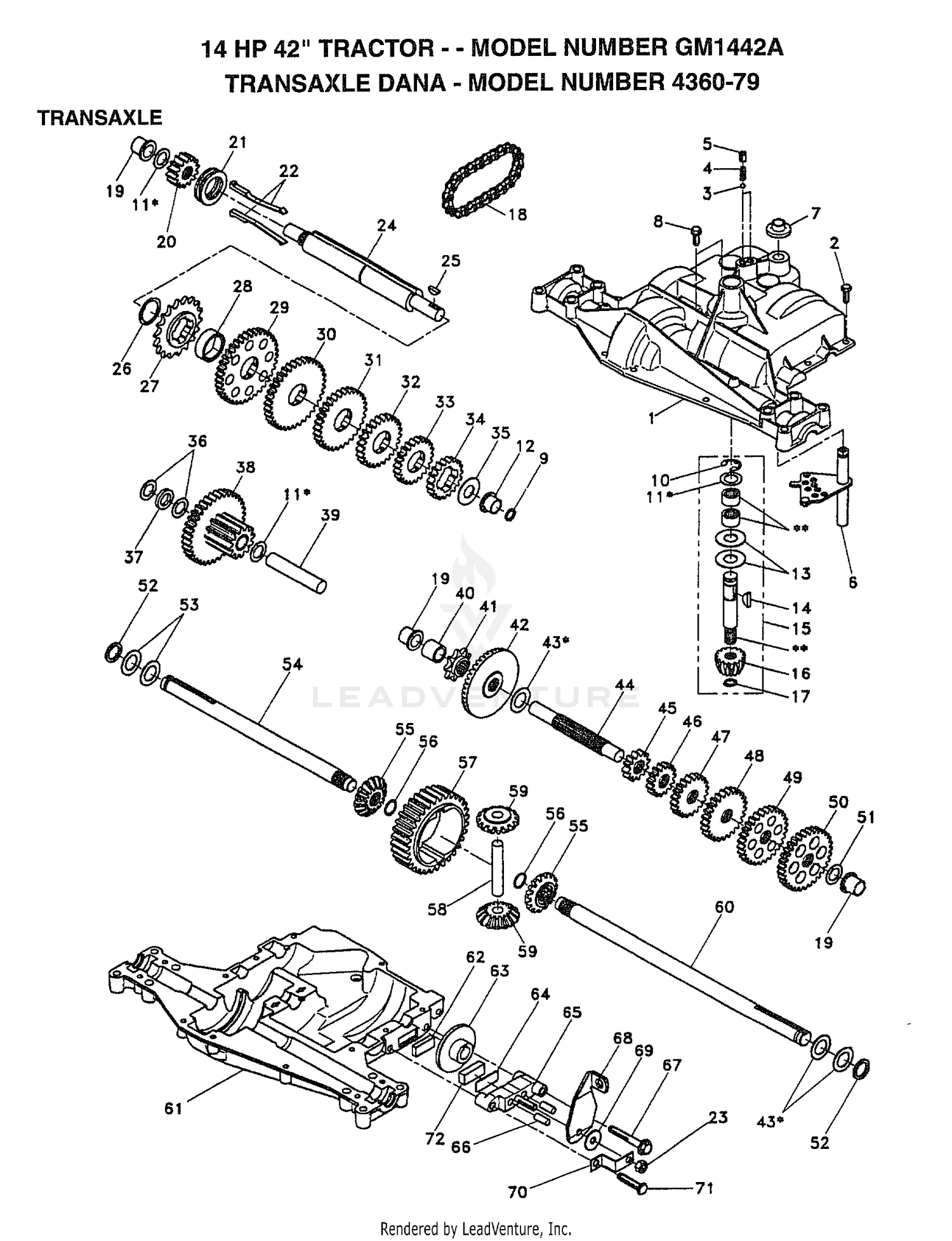 14HP 42" DANA TRANSAXLE