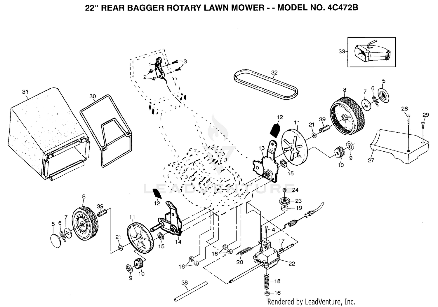 22" REAR BAGGER MOWER