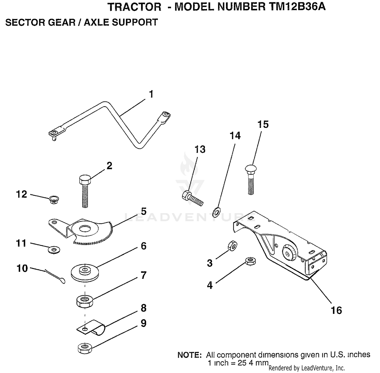 SECTOR GEAR/AXLE SUPPORT