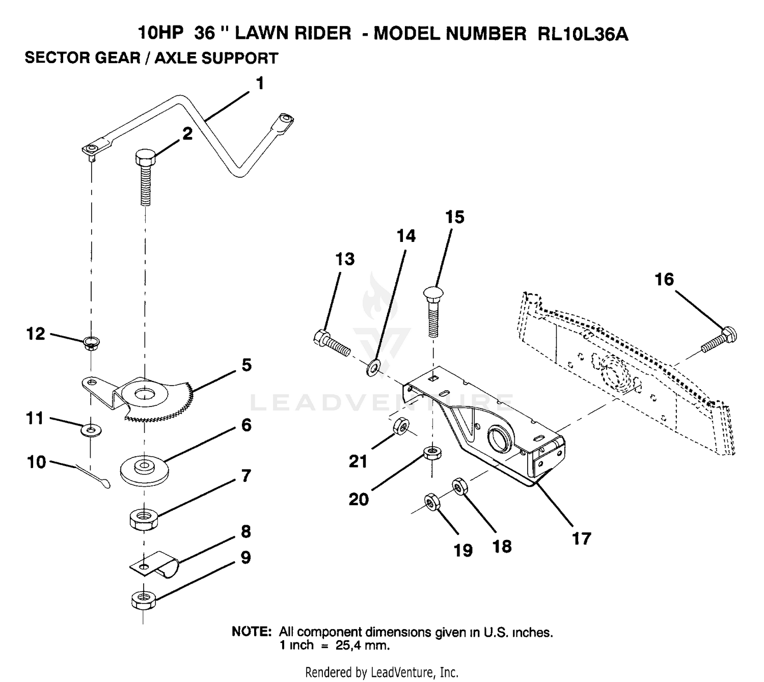 SECTOR GEAR/AXLE SUPPORT