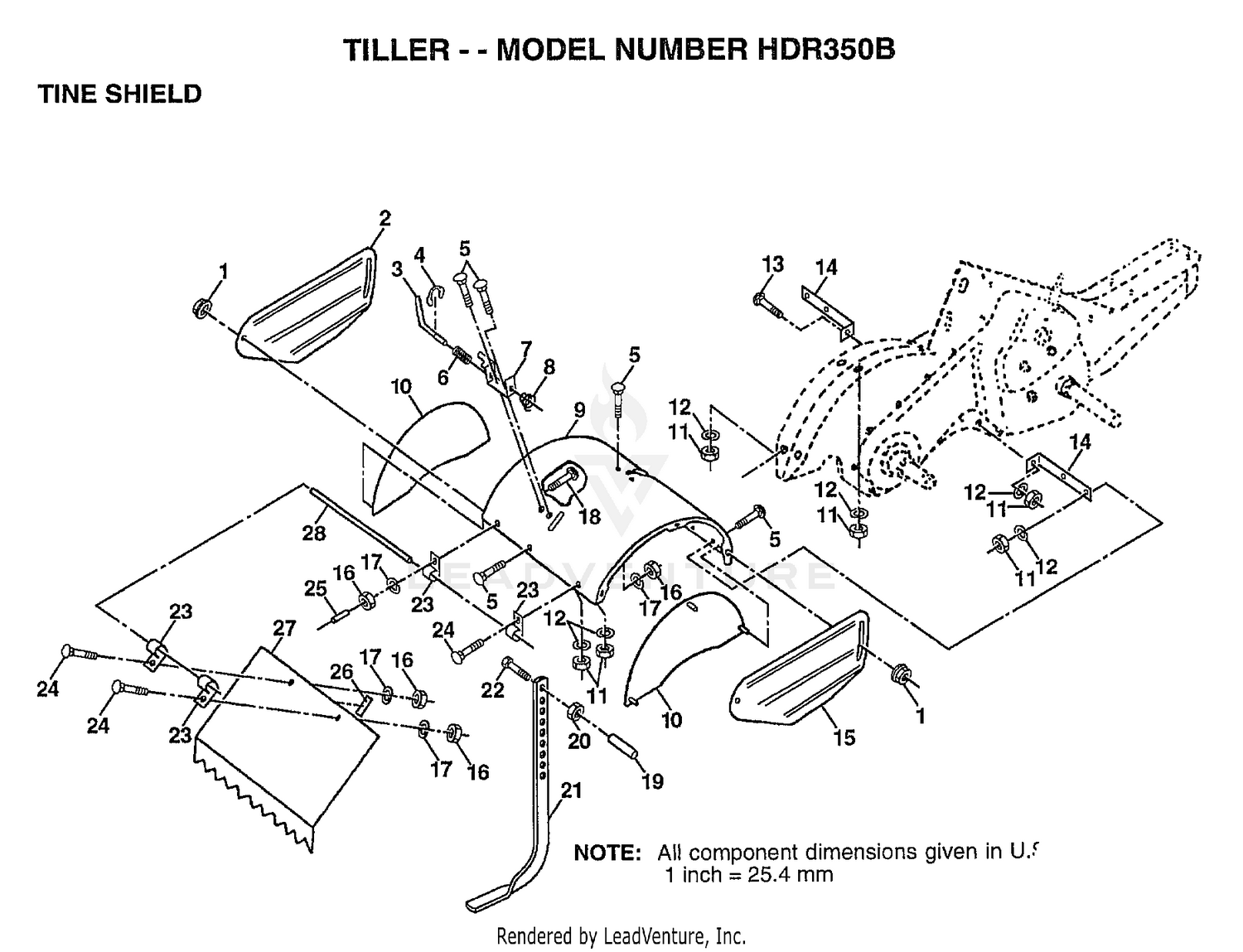 TILLER TINE SHIELD