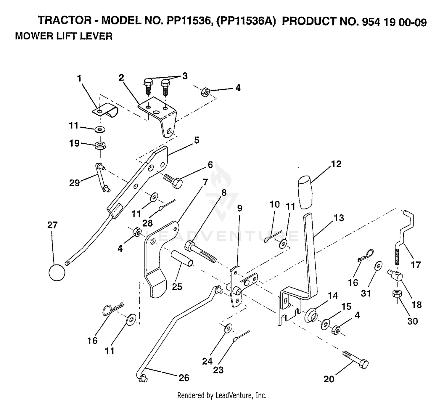 MOWER LIFT LEVER