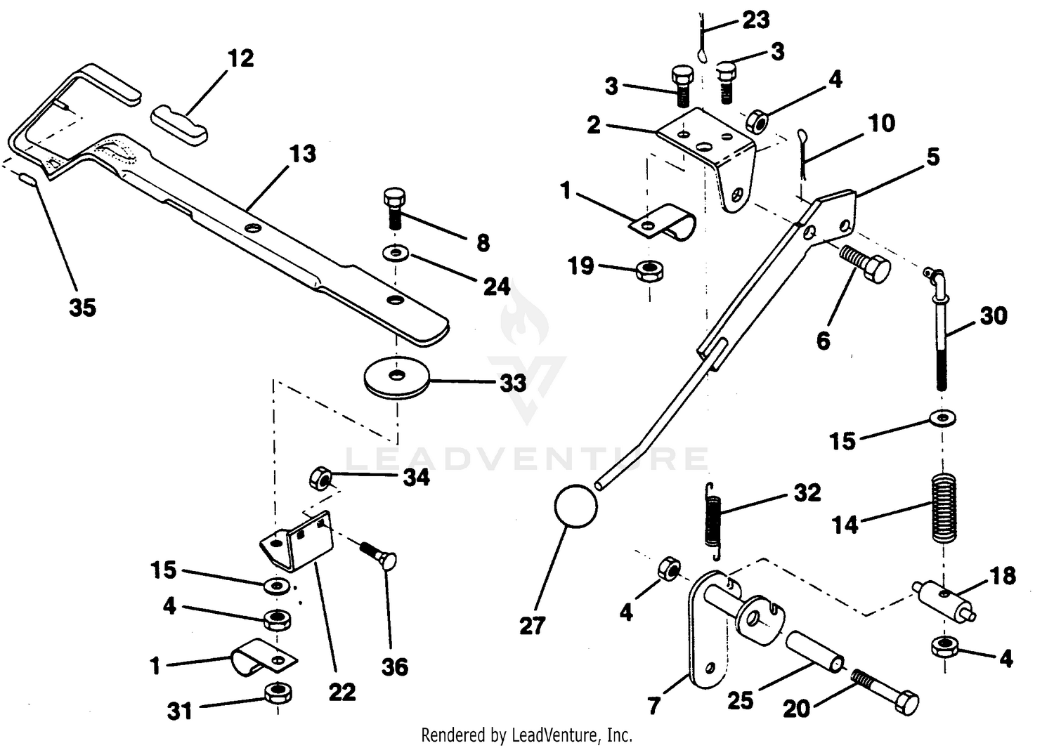 MOWER LIFT LEVER