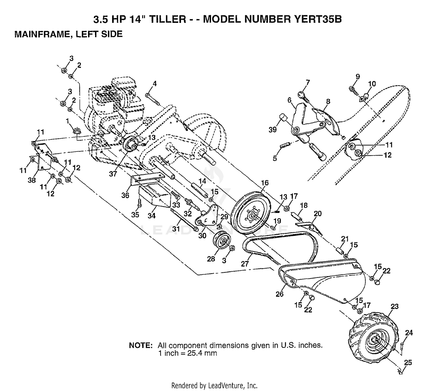 MAINFRAME-LEFT SIDE/3.5 HP 14"