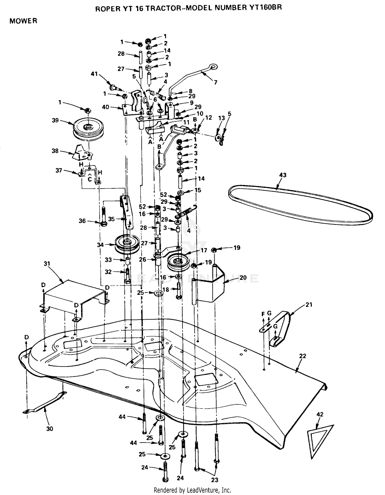 MOWER DECK DRIVE, BELT