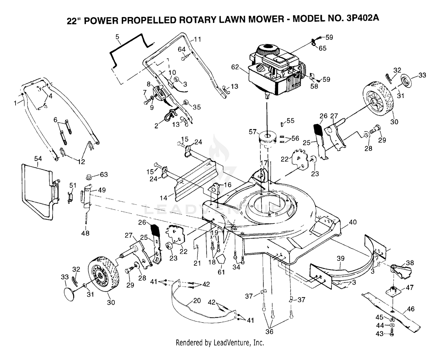 22" POWER PROPELLED ROTARY MOWER
