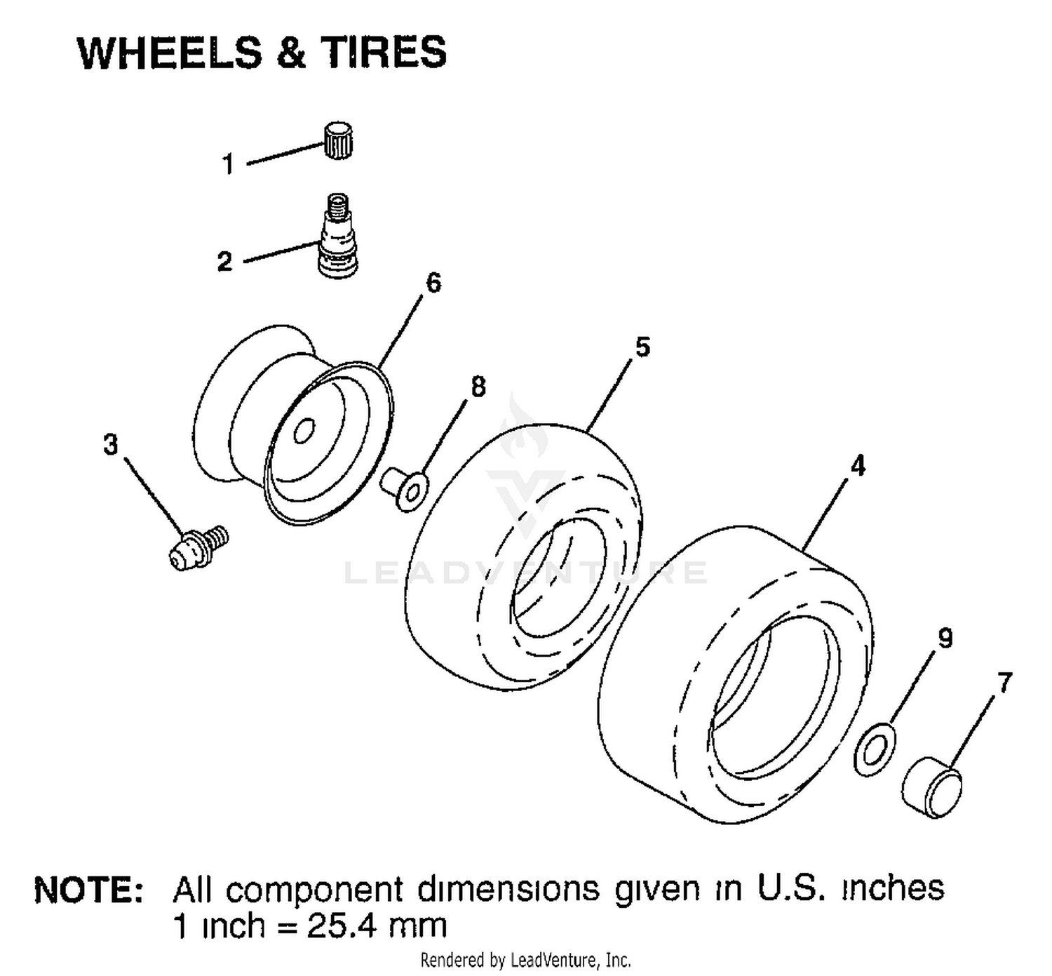 18HP 44" WHEELS AND TIRES