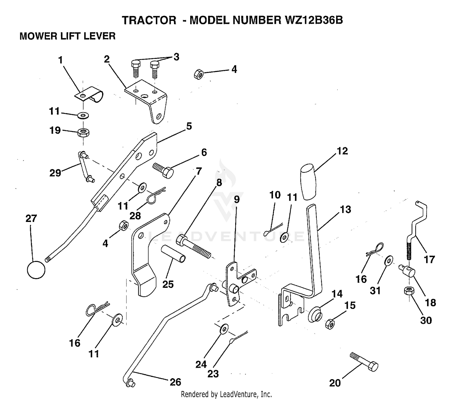 MOWER LIFT LEVER