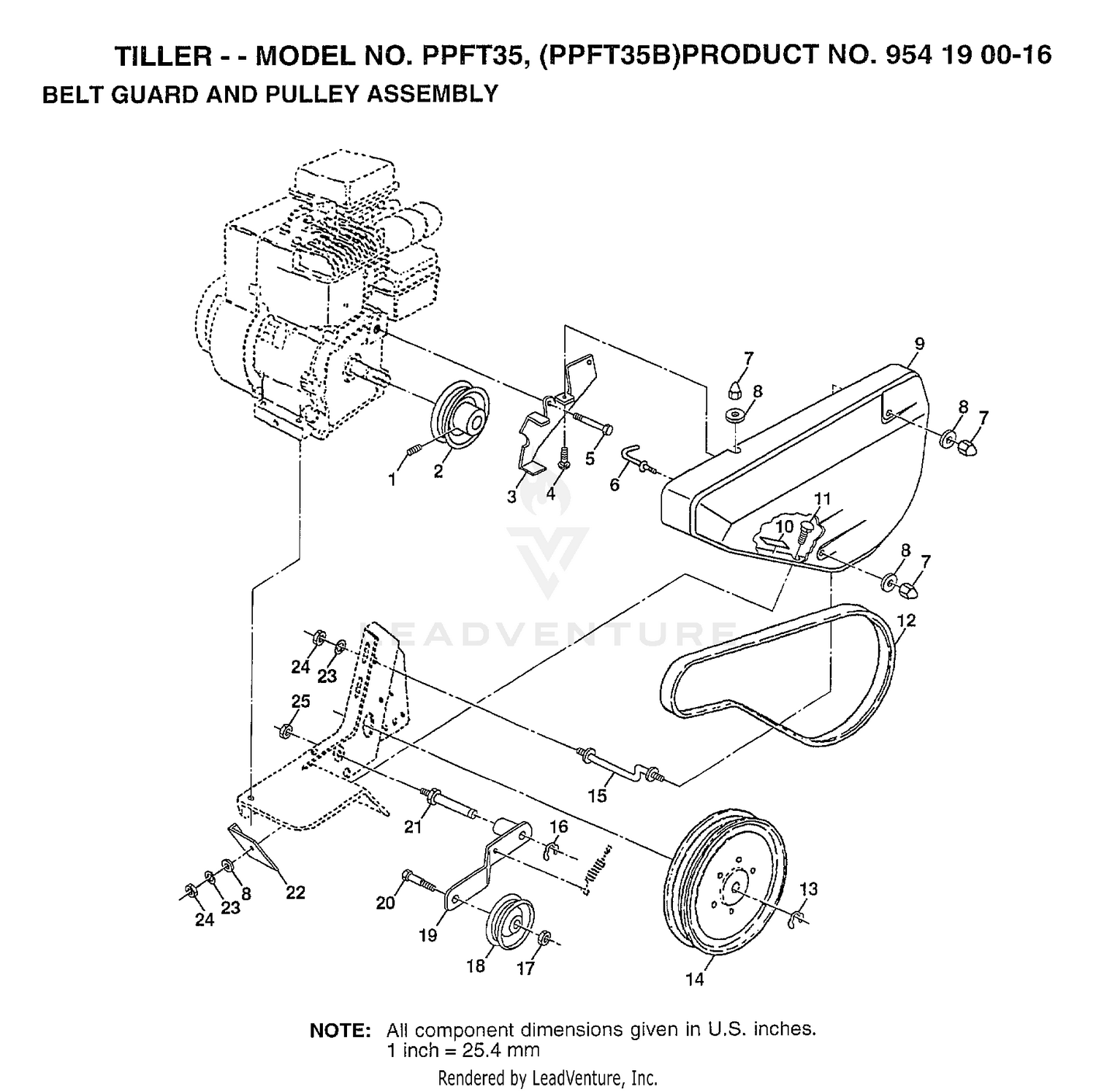 TILLER BELT GUARD/PULLEY ASSY