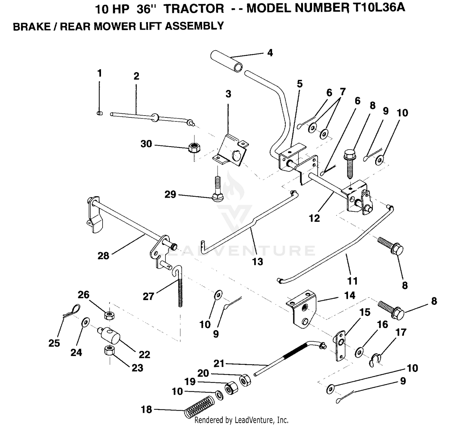 BRAKE/REAR MOWER LIFT