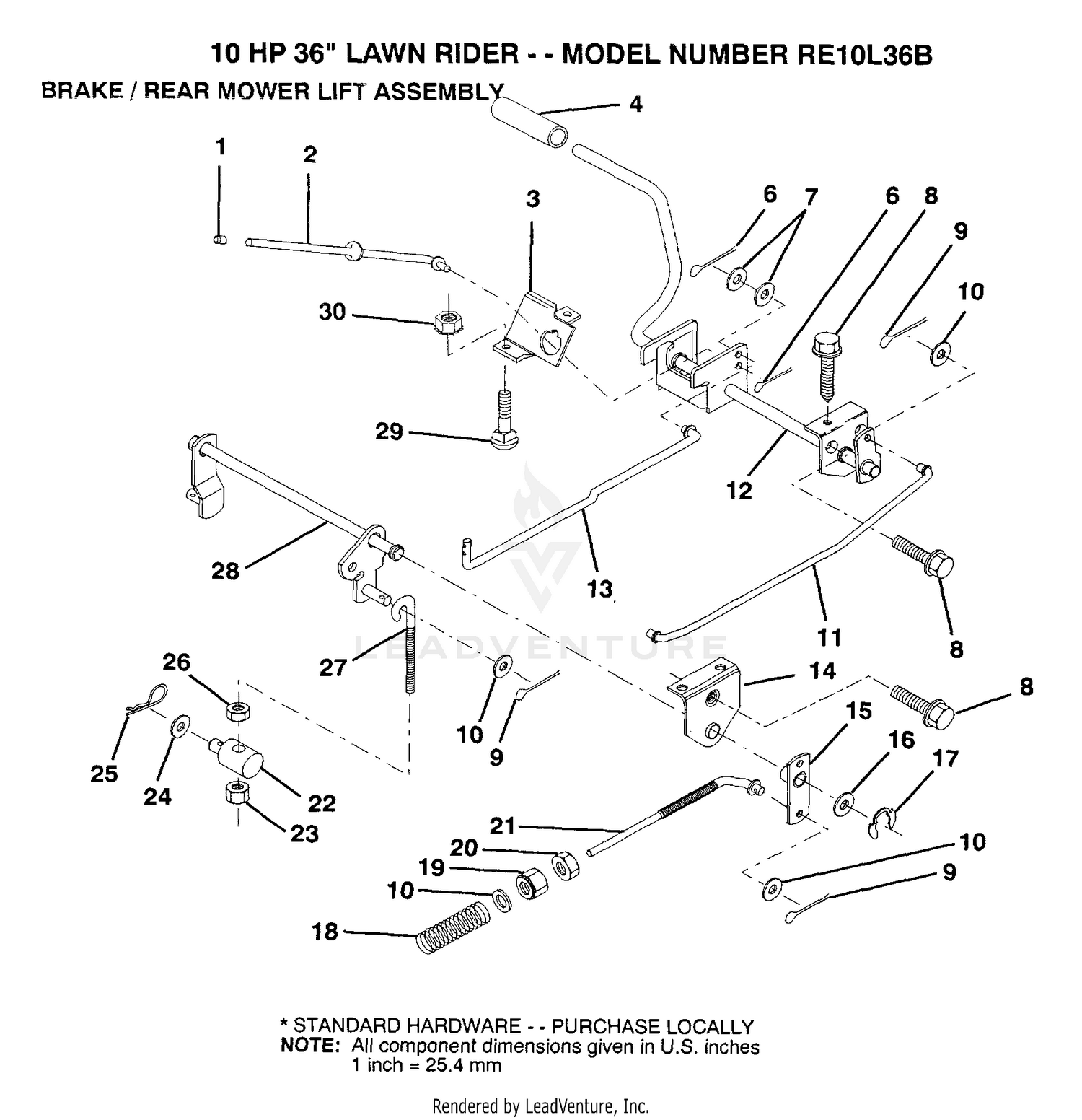 BRAKE/REAR MOWER LIFT